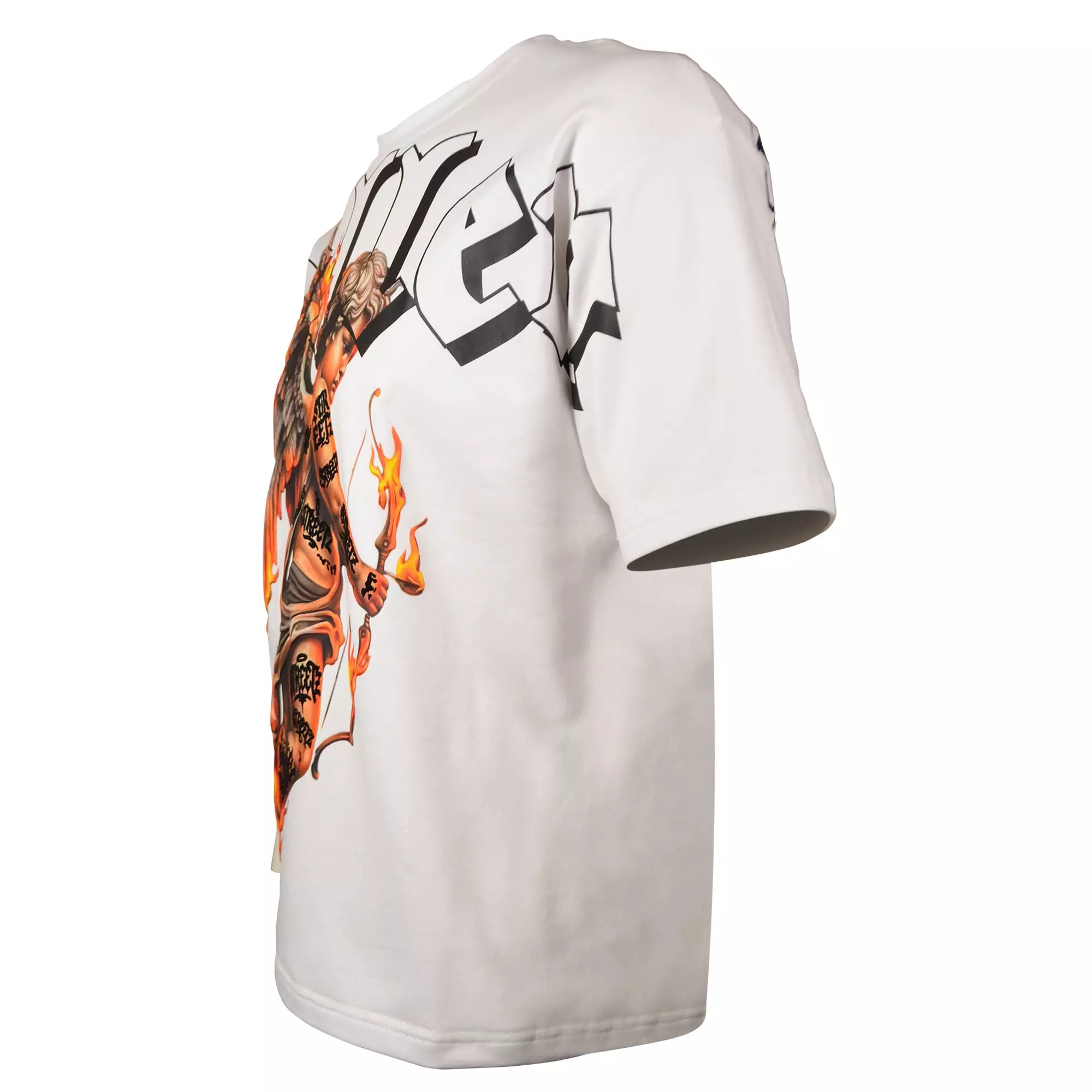 Streetz Iz Watchin Men's Fallen Saint Flame Tee - White - WHITE