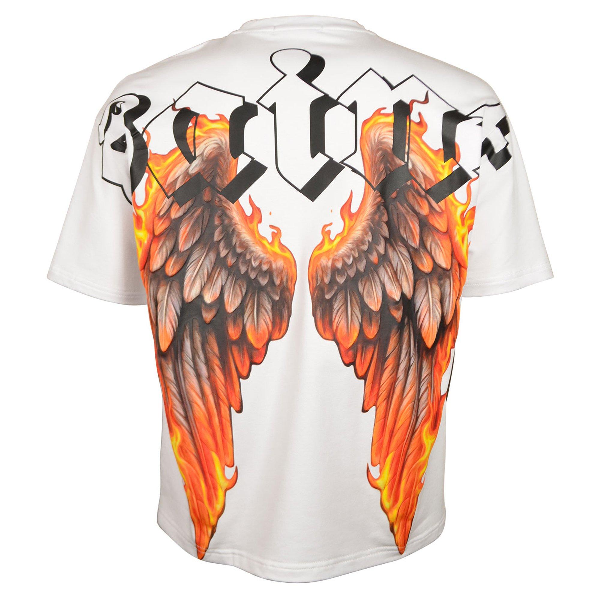 Streetz Iz Watchin Men's Fallen Saint Flame Tee - White - WHITE