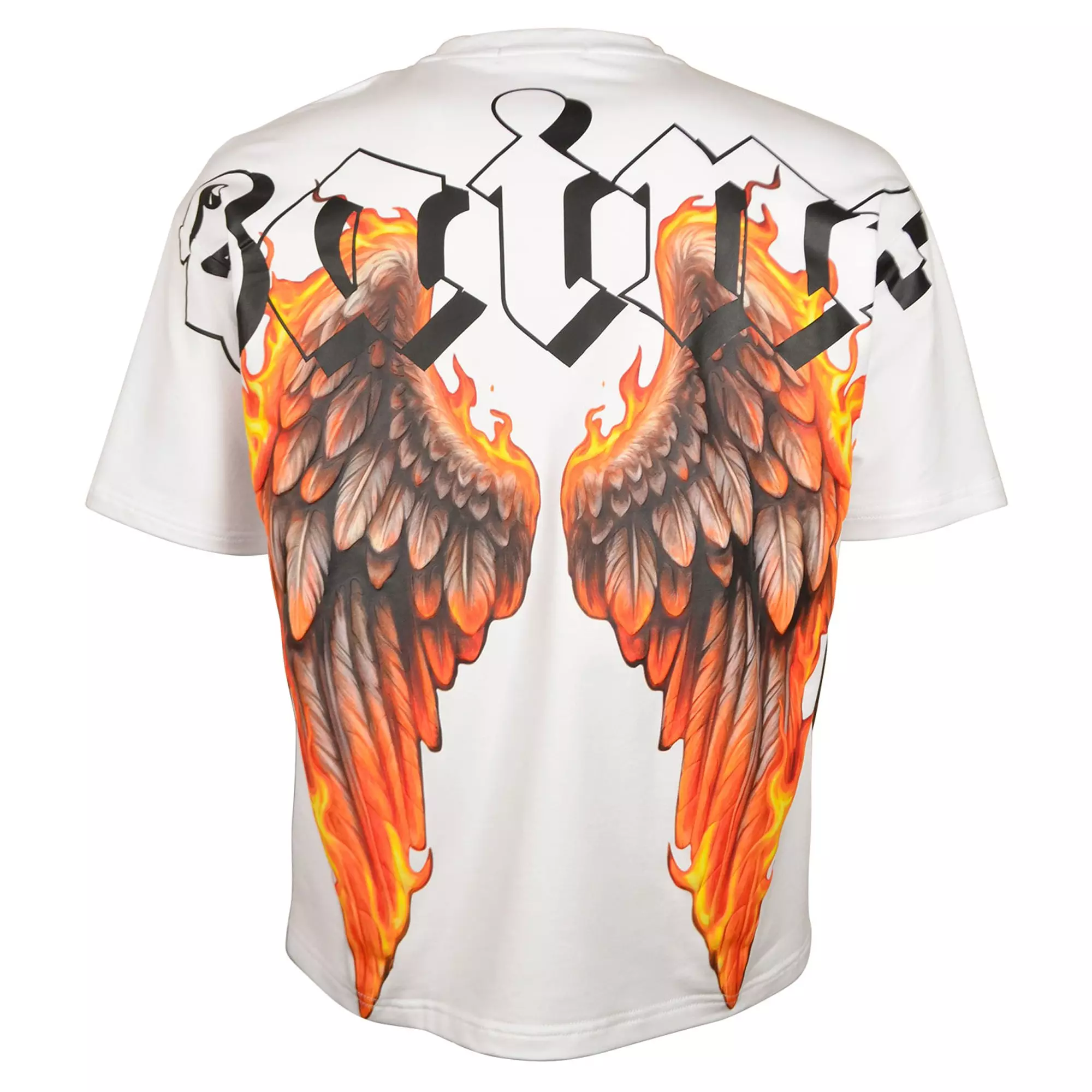 Streetz Iz Watchin Men's Fallen Saint Flame Tee - White - WHITE