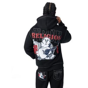 True Religion Men's No 1 Big T Hoodie - BLACK