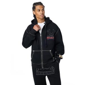 True Religion Men's No 1 Big T Hoodie - BLACK
