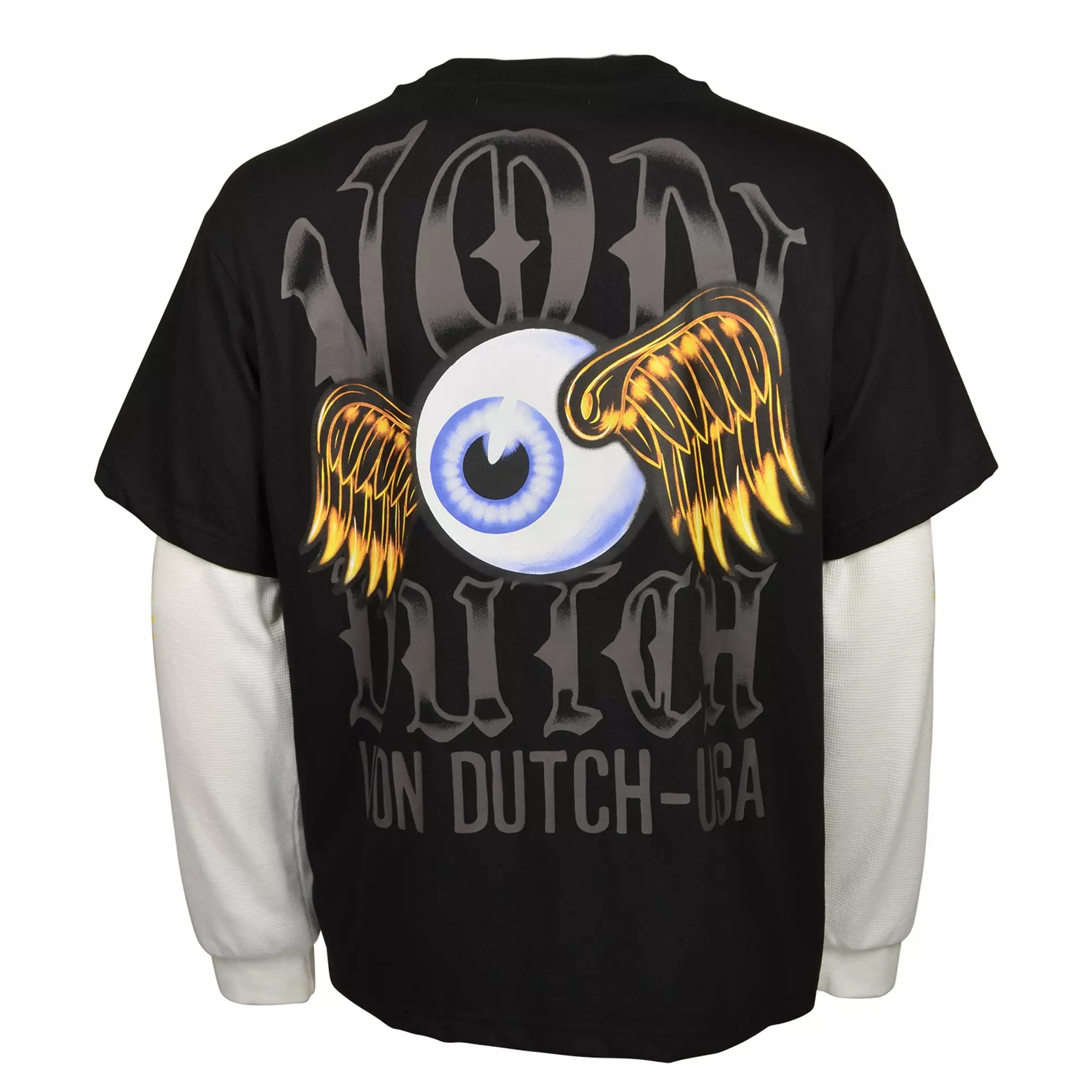Von Dutch Men's Thermal Sleeve 2Fer Top - BLACK