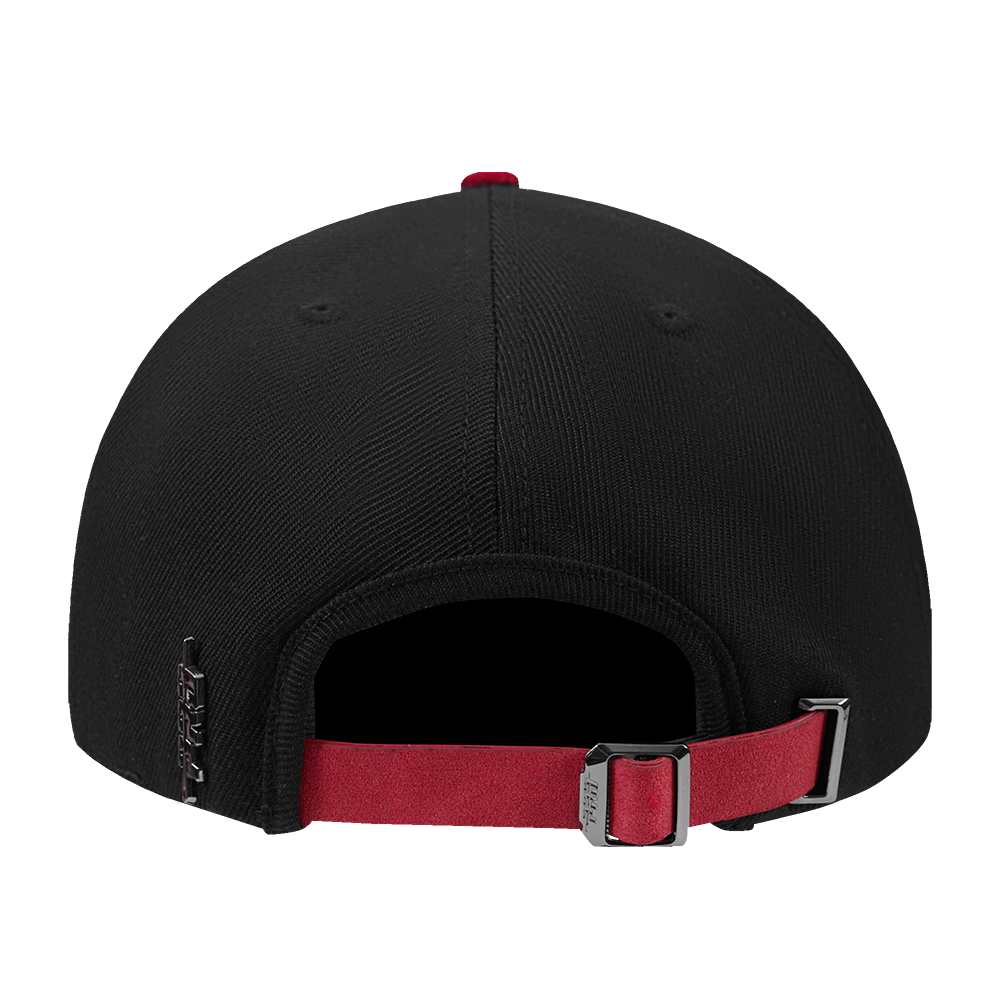 Pro Standard New York Yankees Iced Out Pinch Front Snapback Hat - Black/Red - BLACK/RED