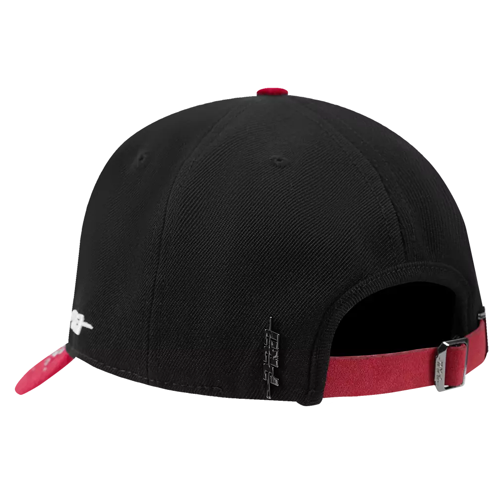 Pro Standard New York Yankees Iced Out Pinch Front Snapback Hat - Black/Red - BLACK/RED