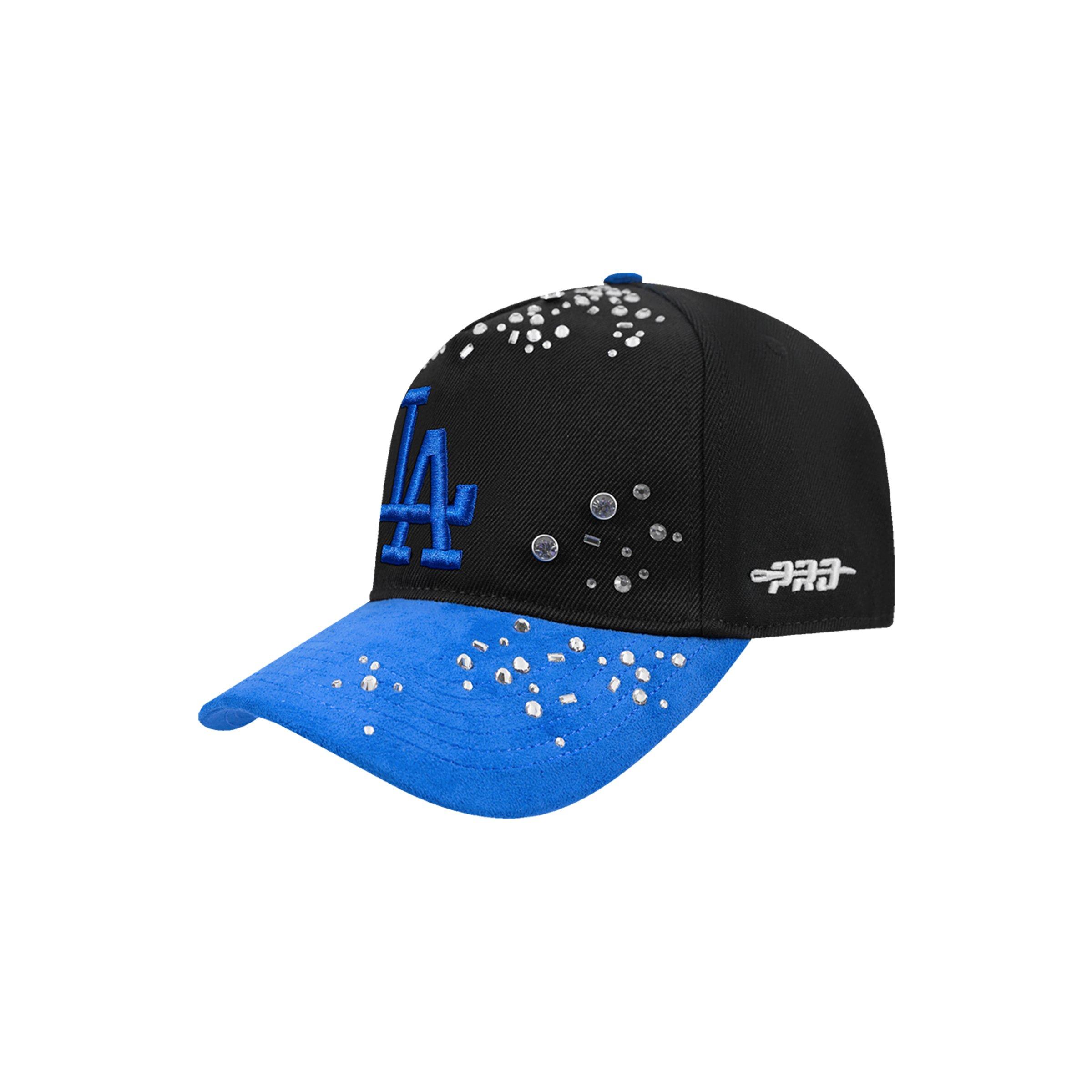 Pro Standard Los Angeles Dodgers Iced Out Pinch Cap - Black/Royal - BLACK/ROYAL