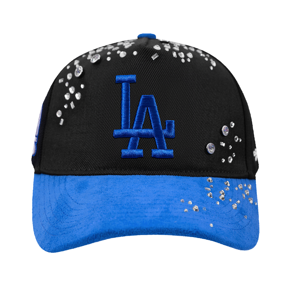 Pro Standard Los Angeles Dodgers Iced Out Pinch Cap - Black/Royal - BLACK/ROYAL