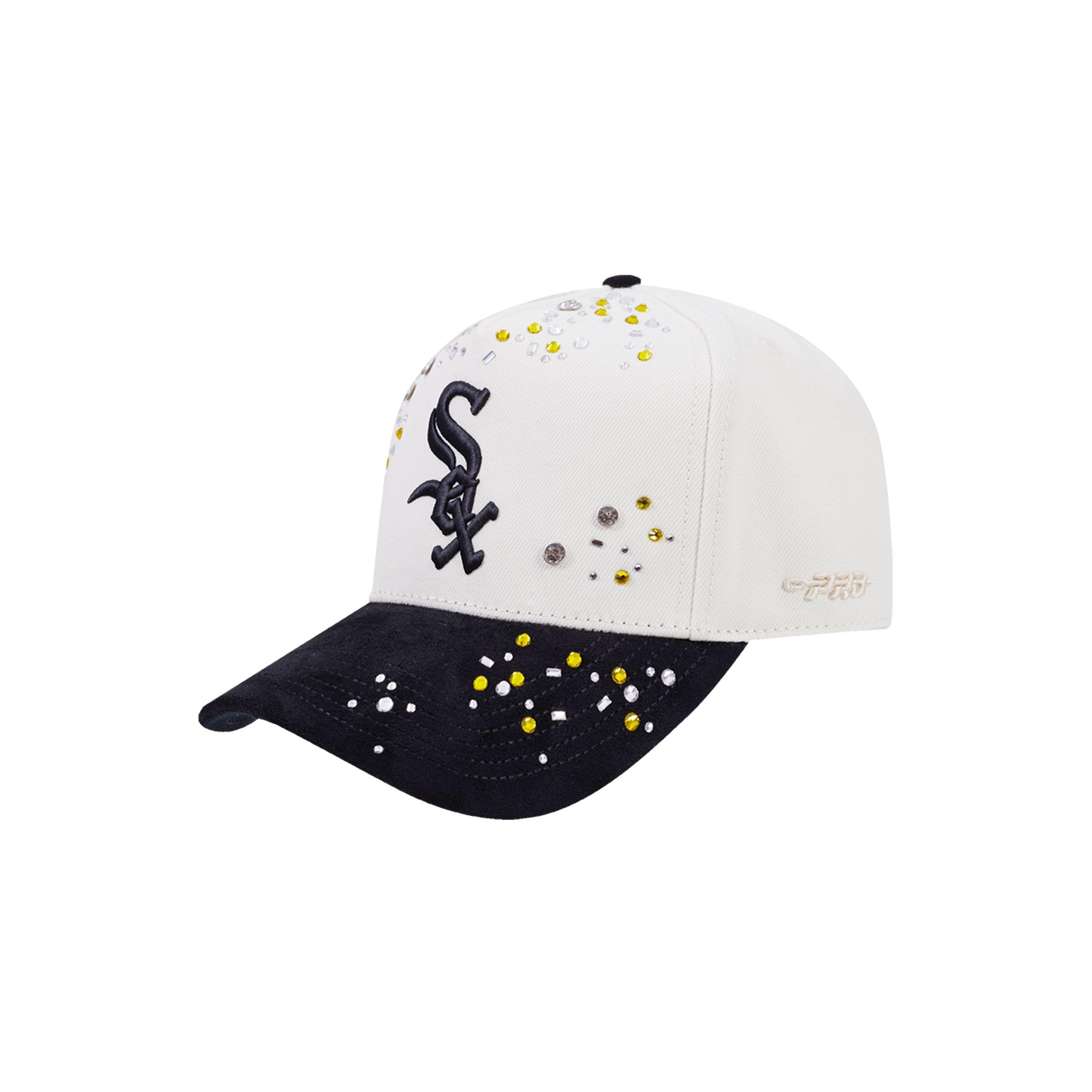 Pro Standard Chicago White Sox Iced Out Front Pinch Hat - White/Black - WHITE/BLACK