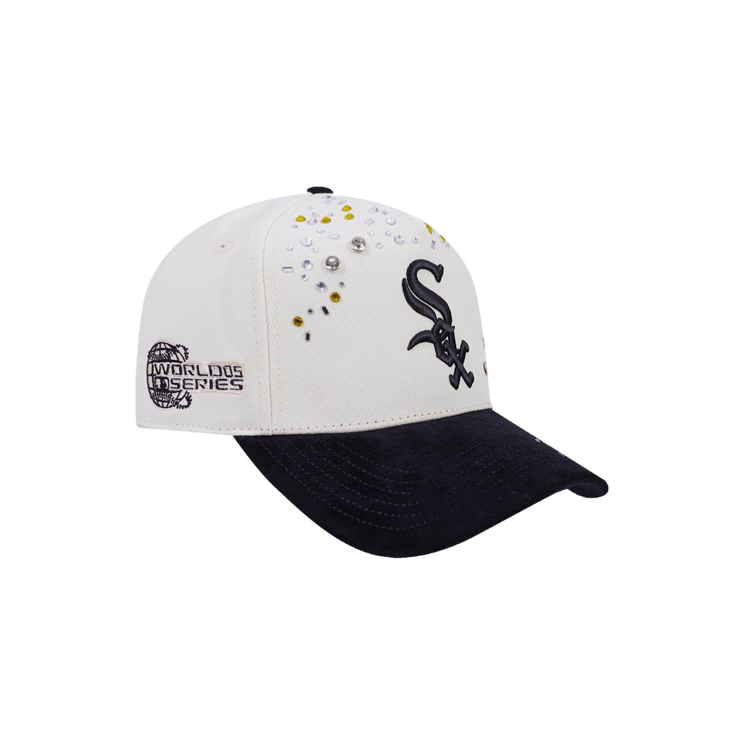 Pro Standard Chicago White Sox Iced Out Front Pinch Hat - White/Black - WHITE/BLACK