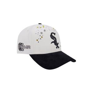 Pro Standard Chicago White Sox Iced Out Front Pinch Hat - White/Black - WHITE/BLACK