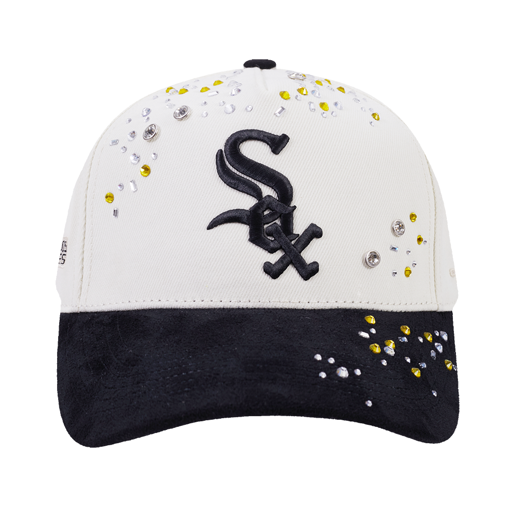 Pro Standard Chicago White Sox Iced Out Front Pinch Hat - White/Black - WHITE/BLACK