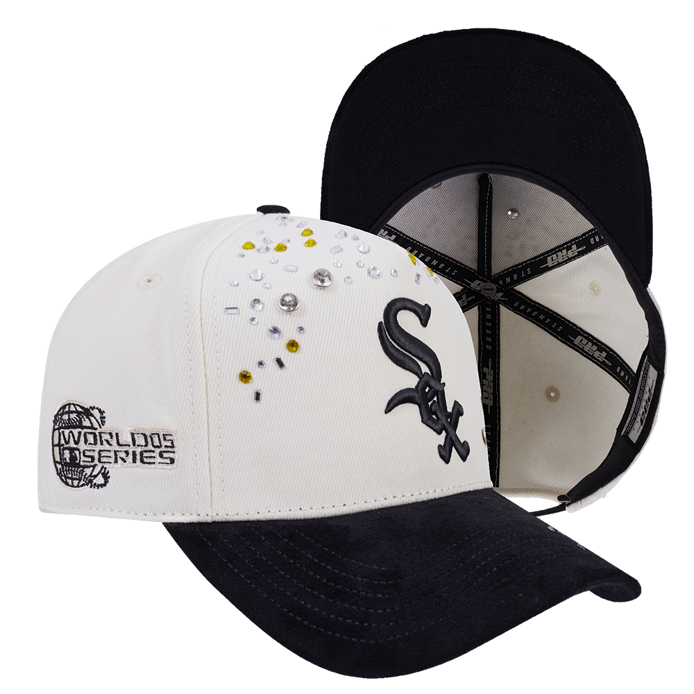 Pro Standard Chicago White Sox Iced Out Front Pinch Hat - White/Black - WHITE/BLACK