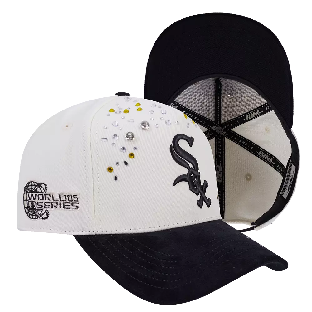 Pro Standard Chicago White Sox Iced Out Front Pinch Hat - White/Black - WHITE/BLACK