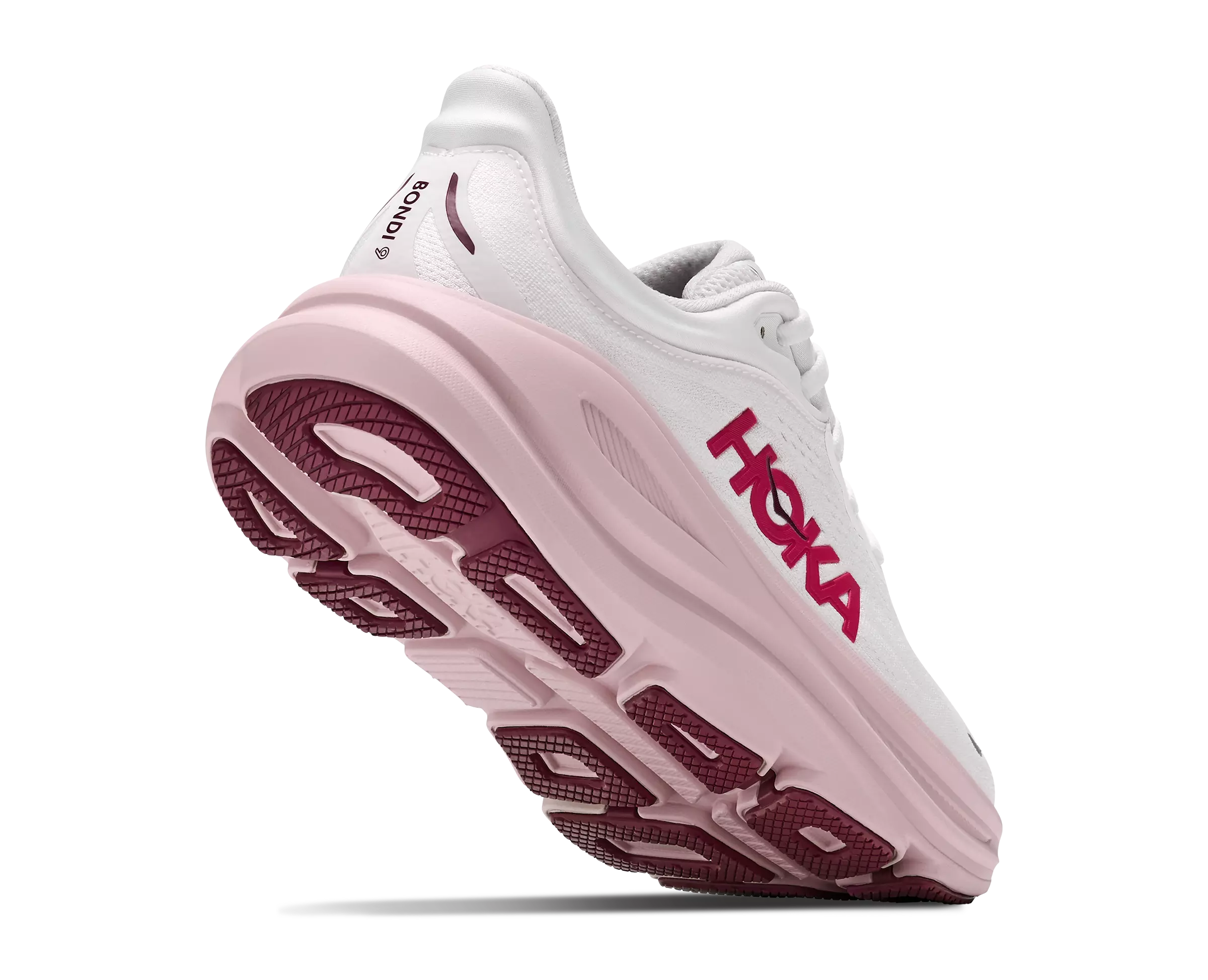 Hoka Bondi 9 "White/Pink" Women's Running Shoe - WHITE/PINK