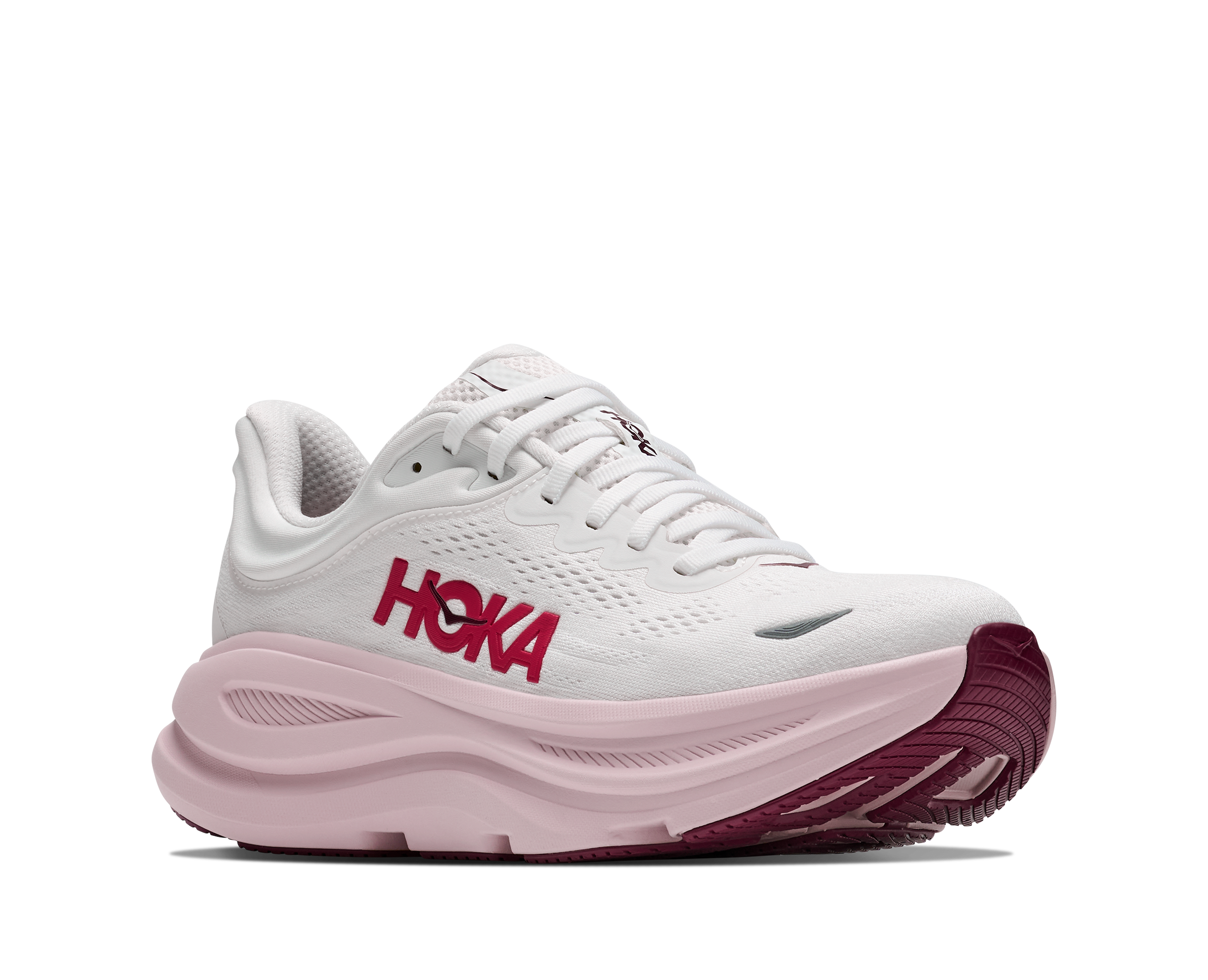 Hoka Bondi 9 "White/Pink" Women's Running Shoe - WHITE/PINK