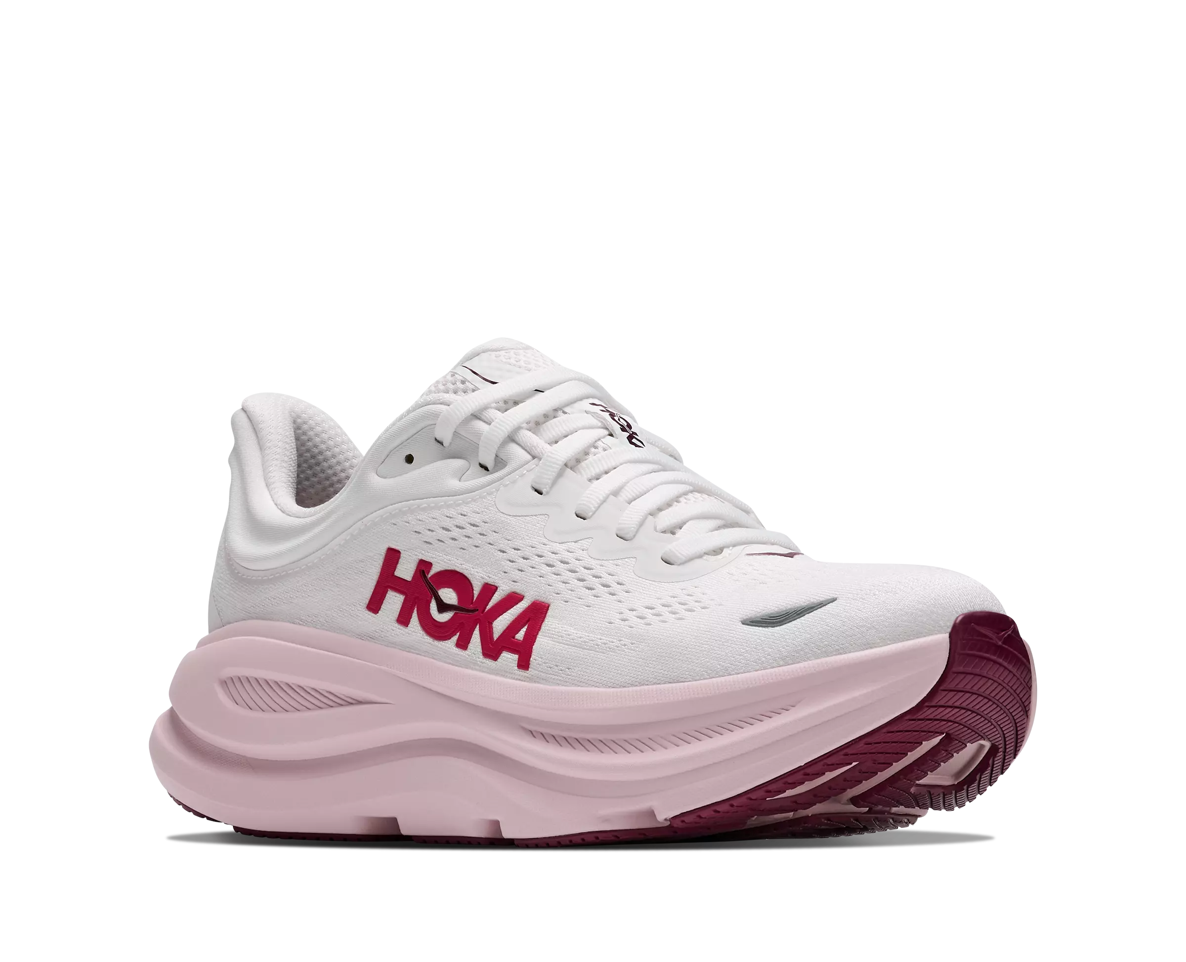 Hoka Bondi 9 "White/Pink" Women's Running Shoe - WHITE/PINK