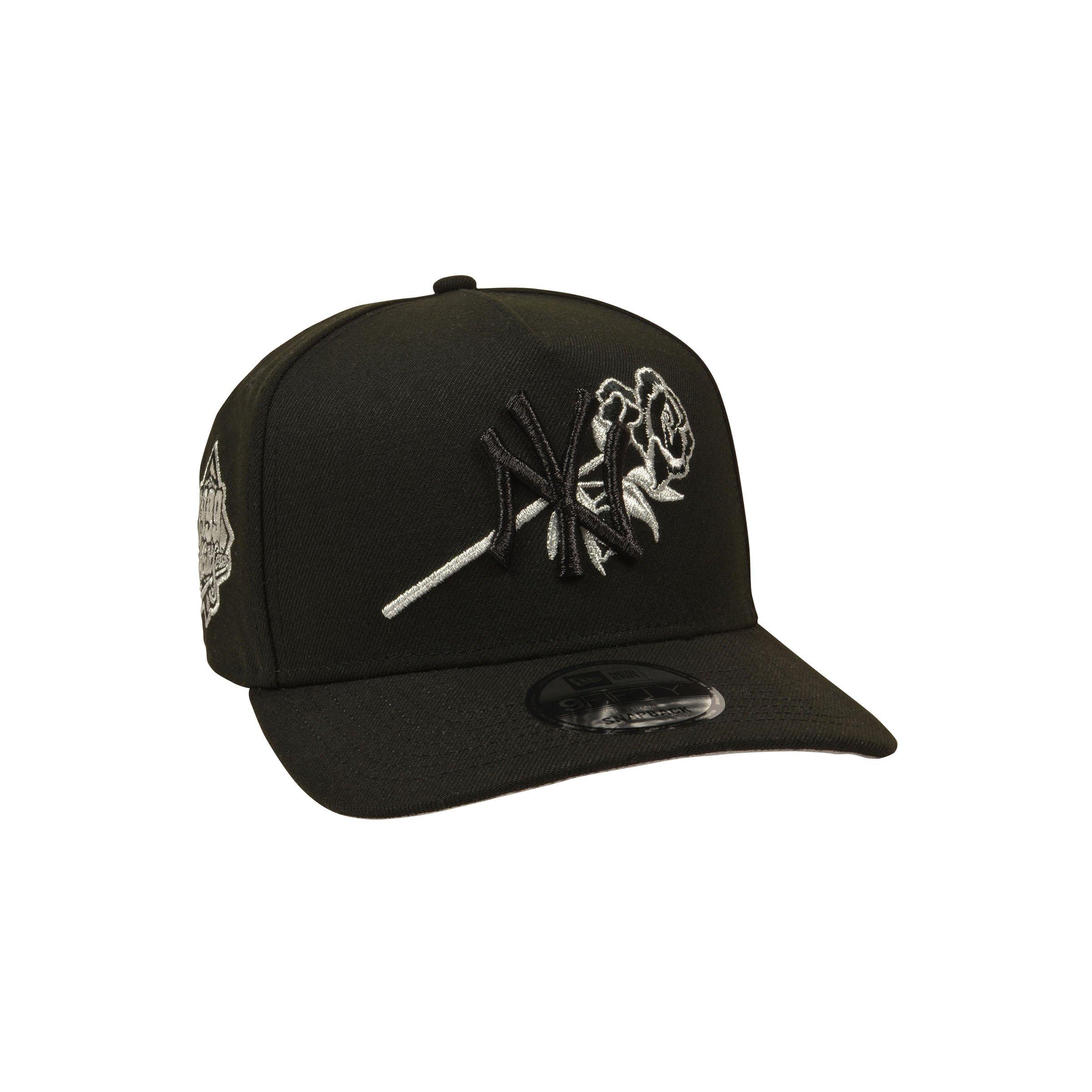 New Era New York Yankees 9FIFTY A-Frame Rose Snapback Hat - Black/Silver - BLACK/SILVER