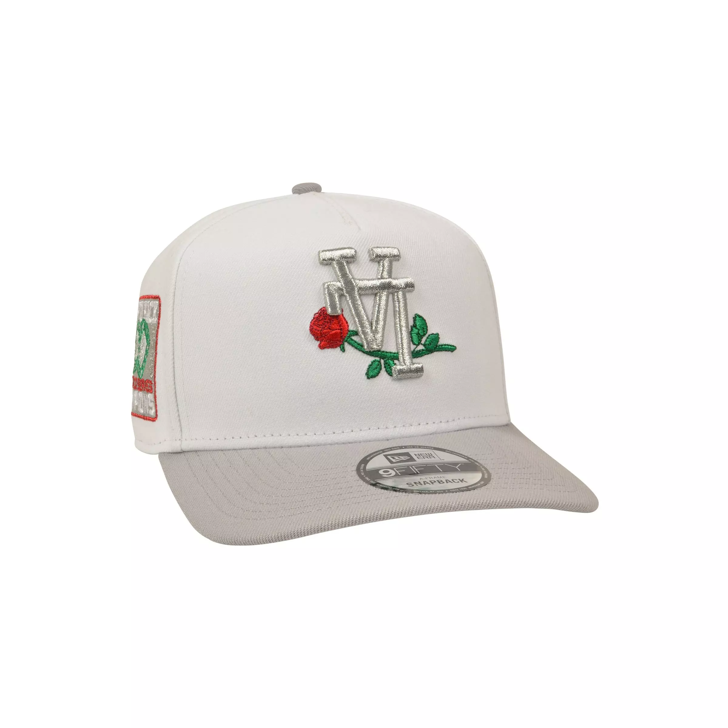 New Era Los Angeles Dodgers 9FIFTY A-Frame Flip Rose Snapback Hat - White/Grey - WHITE/GREY