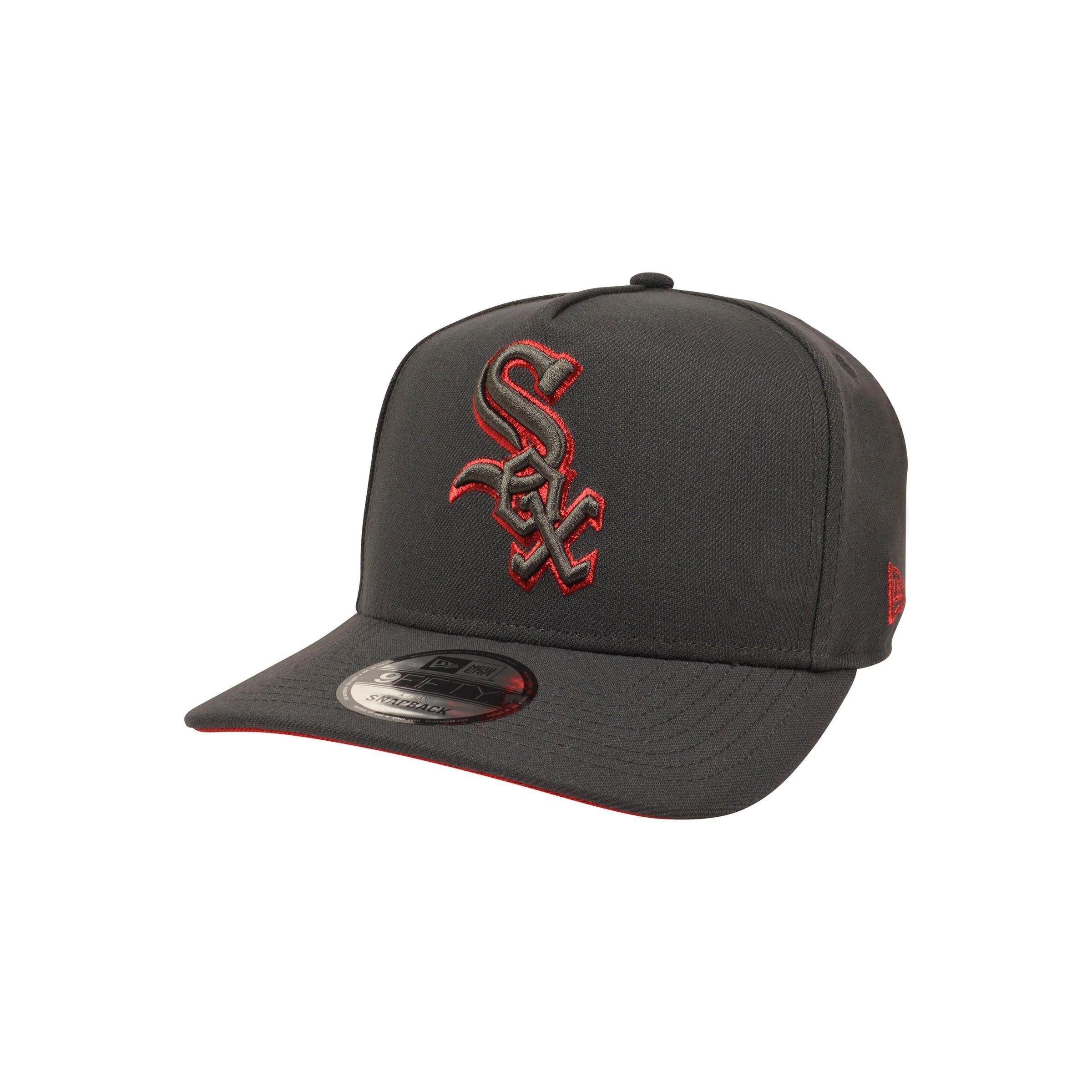 New Era Chicago White Sox 9FIFTY A-Frame Anthracite Snapback Hat - Grey/Red - GREY/RED