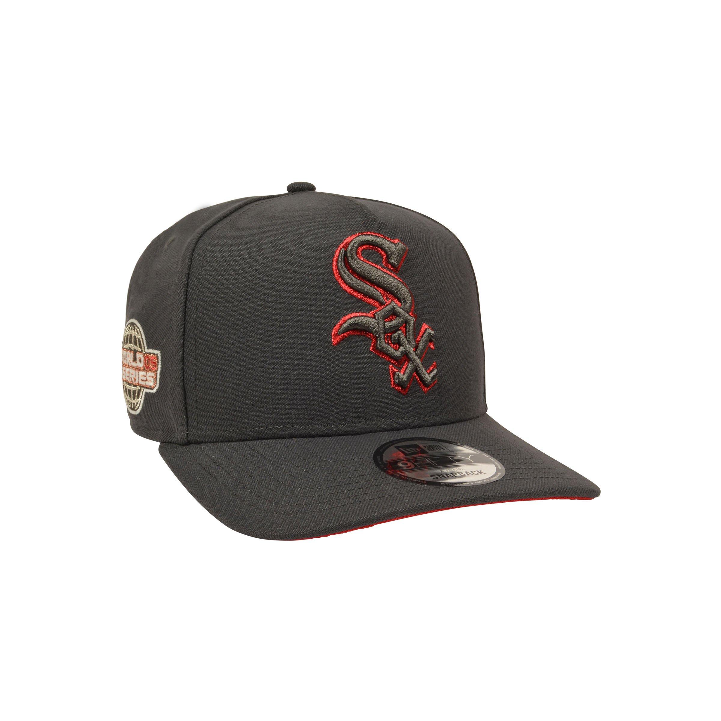 New Era Chicago White Sox 9FIFTY A-Frame Anthracite Snapback Hat - Grey/Red - GREY/RED