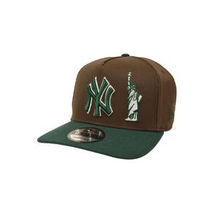 New Era New York Yankees 9FIFTY A-Frame Statue of Liberty Beed N Broccoli Snapback Hat - Brown/Green - BROWN/GREEN