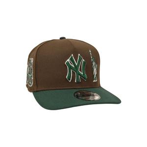 New Era New York Yankees 9FIFTY A-Frame Statue of Liberty Beed N Broccoli Snapback Hat - Brown/Green - BROWN/GREEN