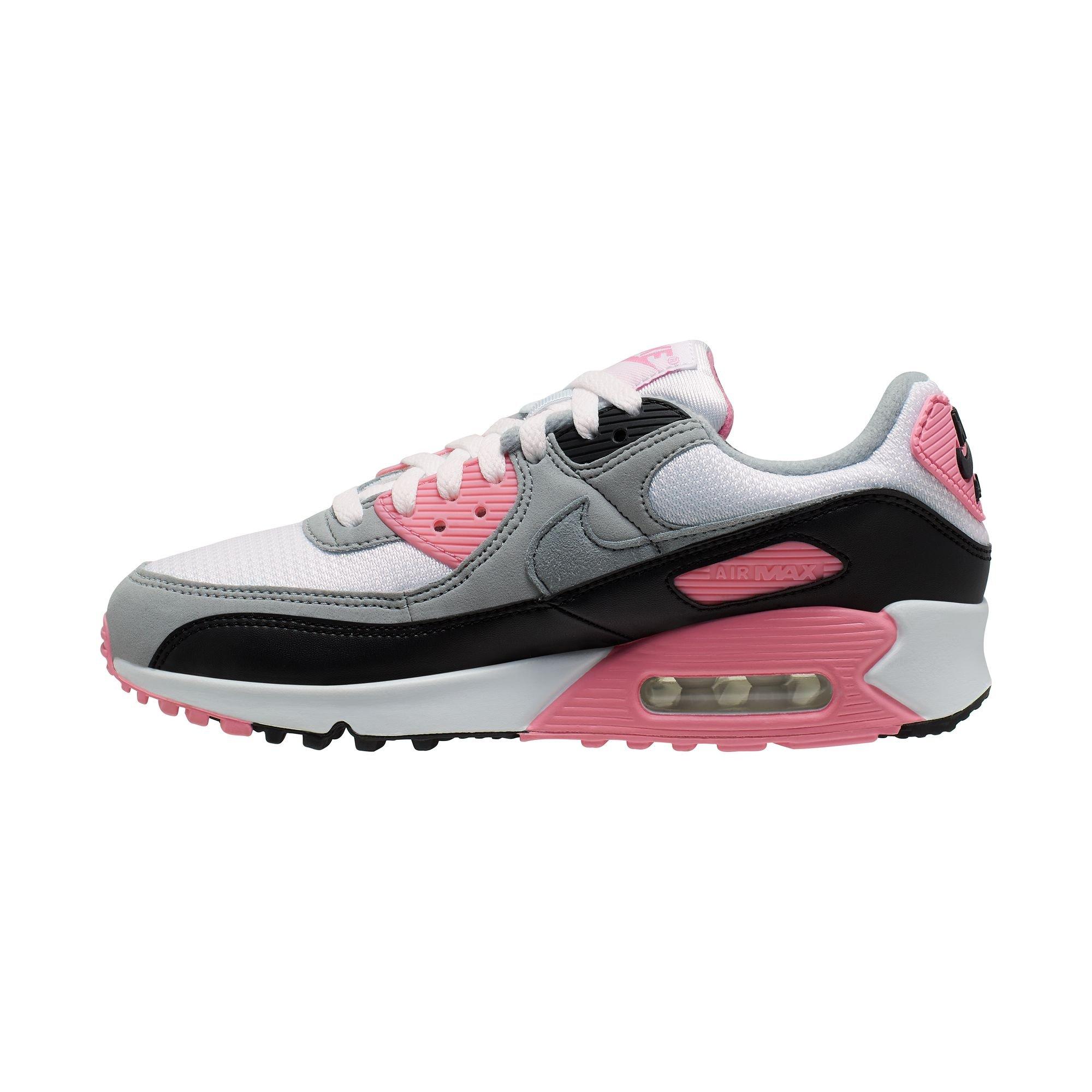 Nike Air Max 90 "White/Particle Grey/Rose/Black" Women's Shoe - WHITE/PINK