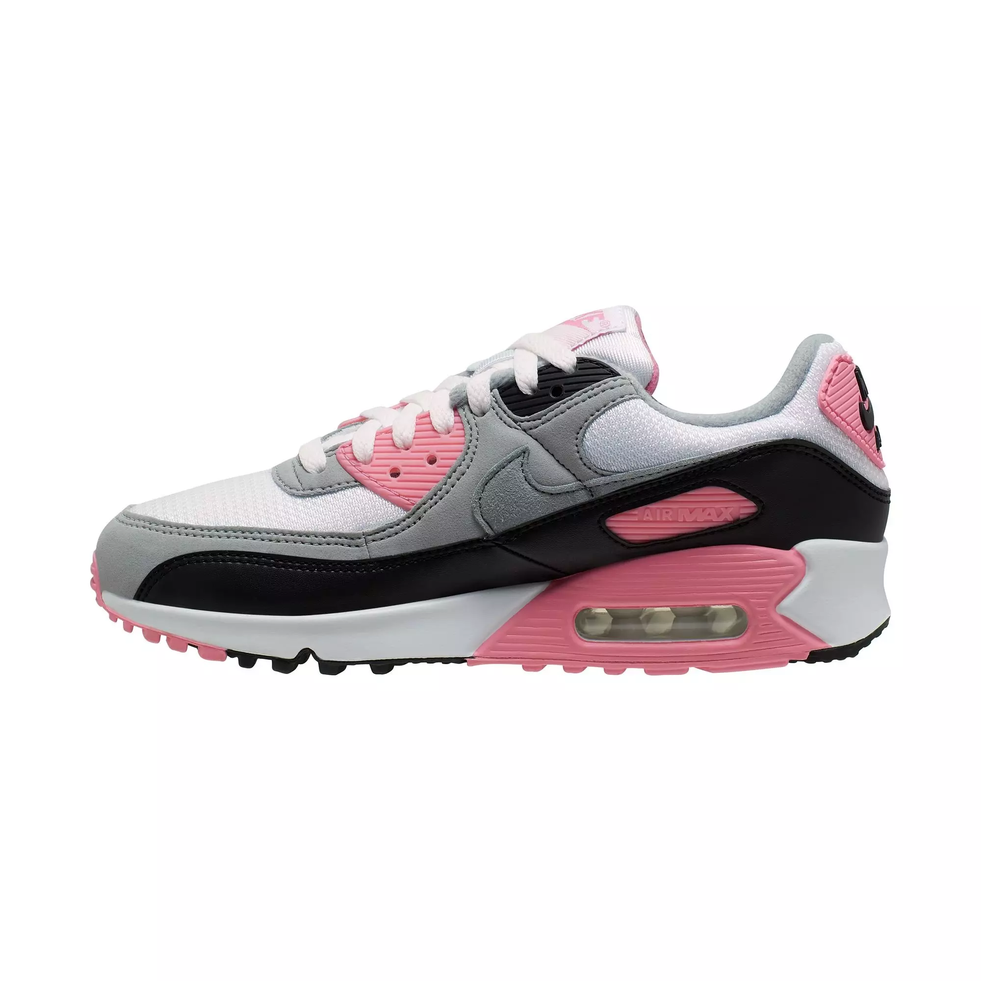 Nike Air Max 90 "White/Particle Grey/Rose/Black" Women's Shoe - WHITE/PINK