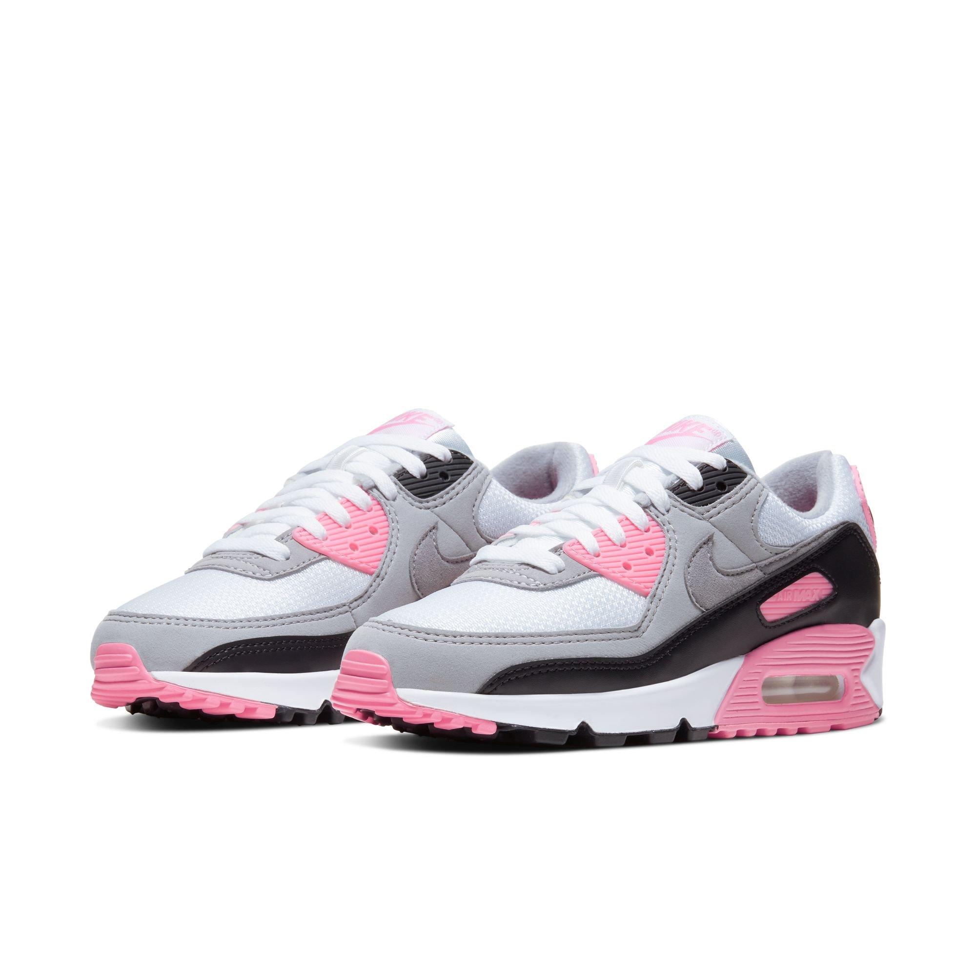 Nike Air Max 90 "White/Particle Grey/Rose/Black" Women's Shoe - WHITE/PINK