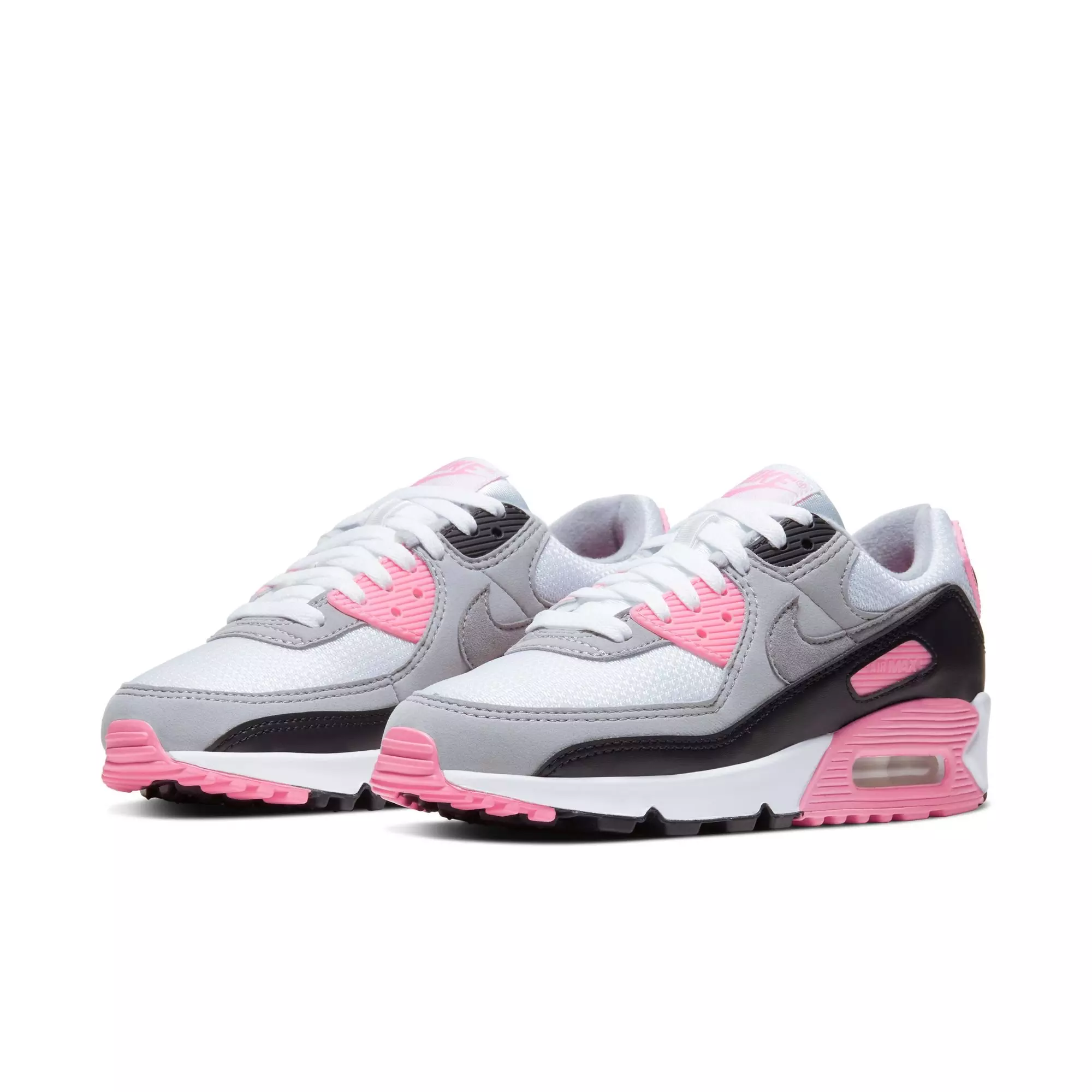 Nike Air Max 90 "White/Particle Grey/Rose/Black" Women's Shoe - WHITE/PINK