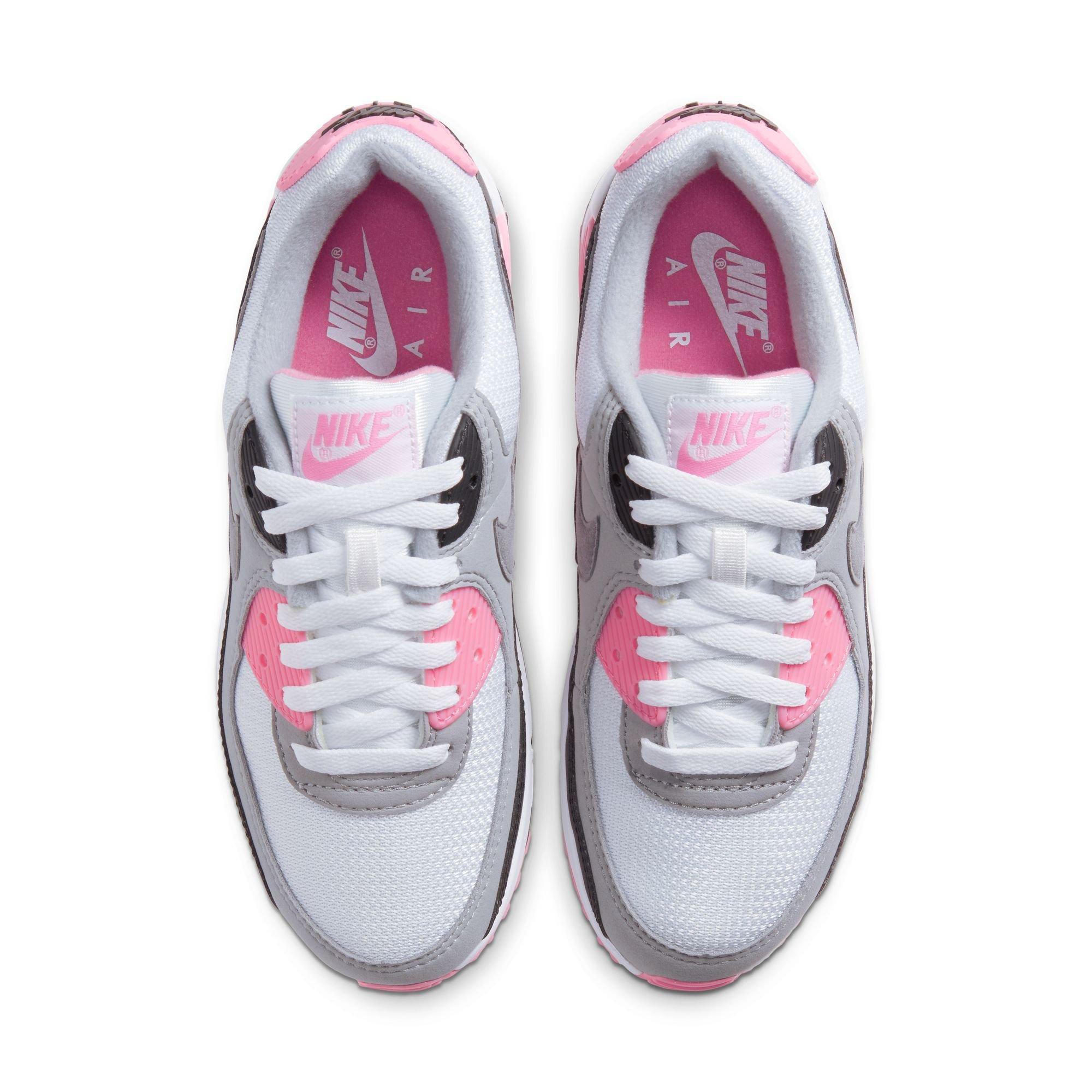 Nike Air Max 90 "White/Particle Grey/Rose/Black" Women's Shoe - WHITE/PINK