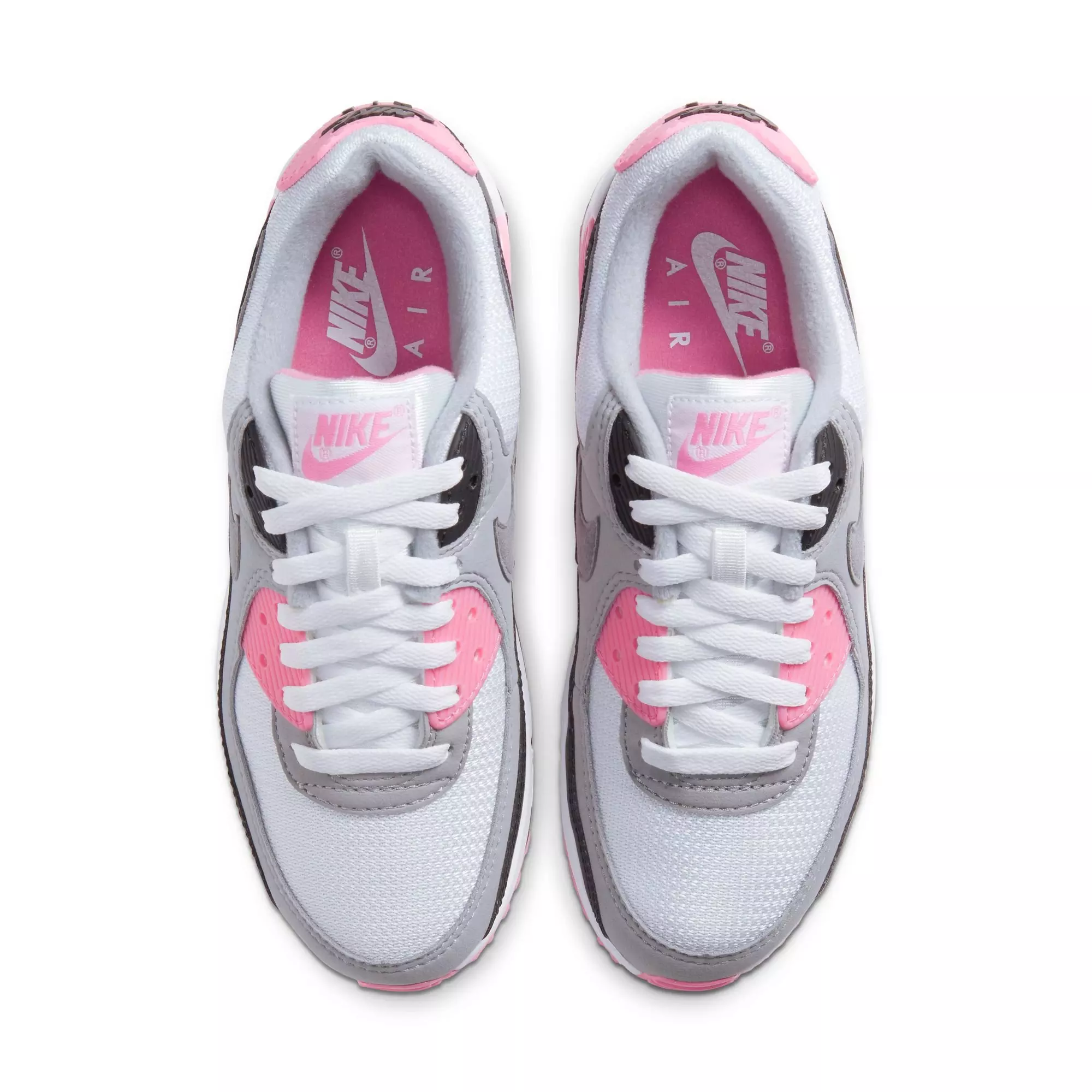 Nike Air Max 90 "White/Particle Grey/Rose/Black" Women's Shoe - WHITE/PINK