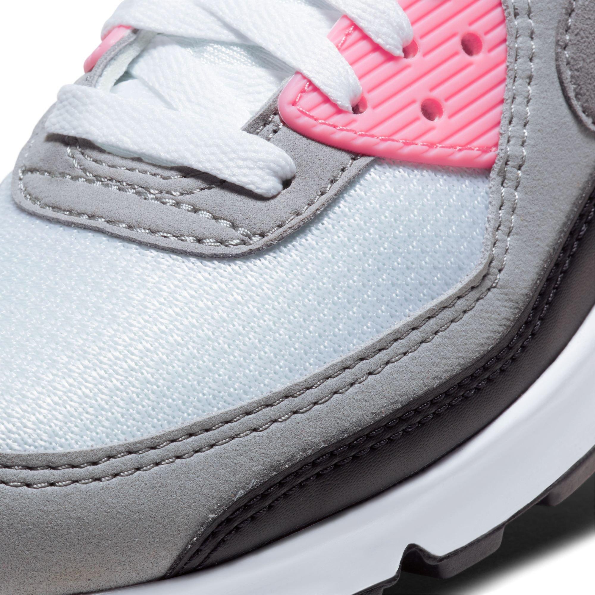 Nike Air Max 90 "White/Particle Grey/Rose/Black" Women's Shoe - WHITE/PINK