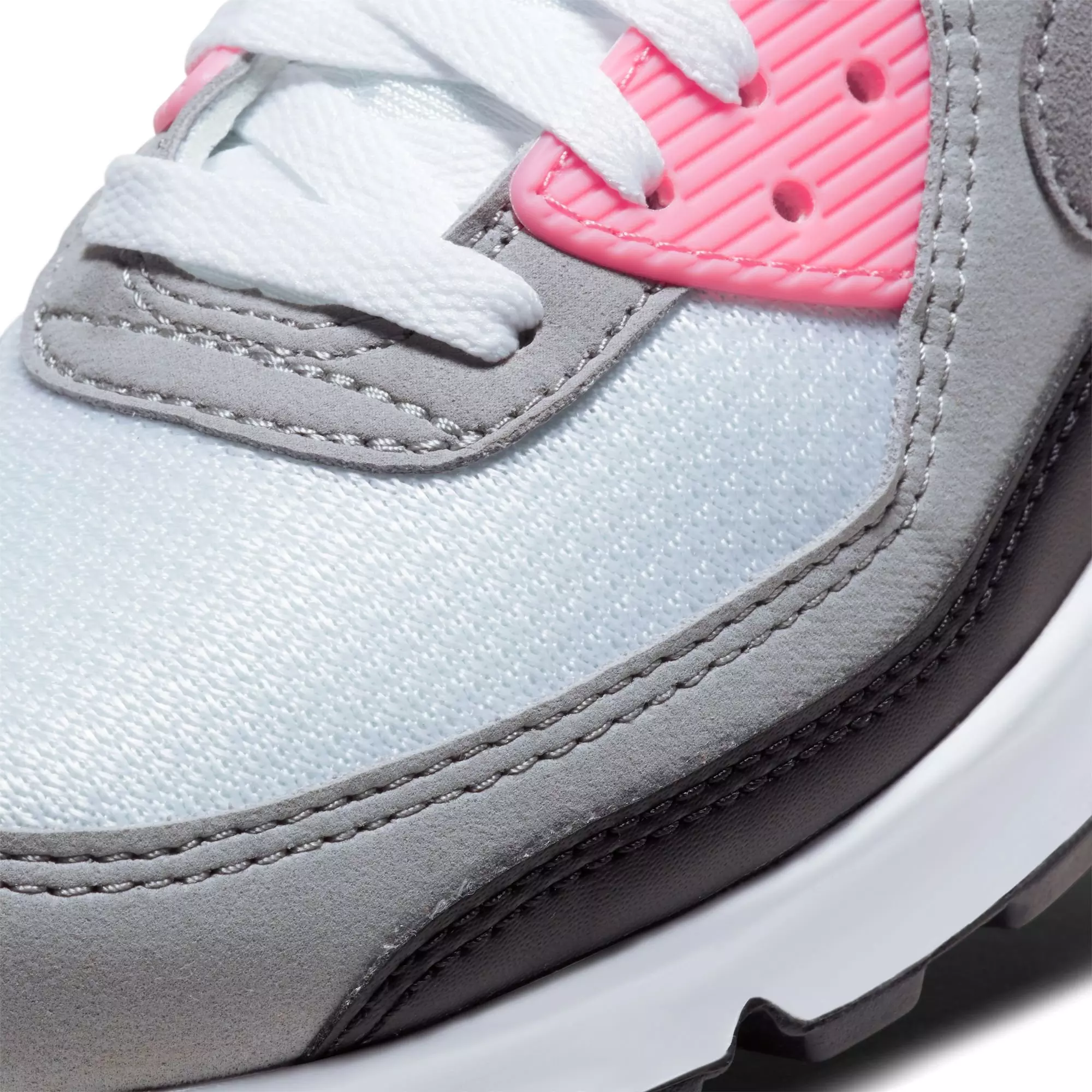 Nike Air Max 90 "White/Particle Grey/Rose/Black" Women's Shoe - WHITE/PINK