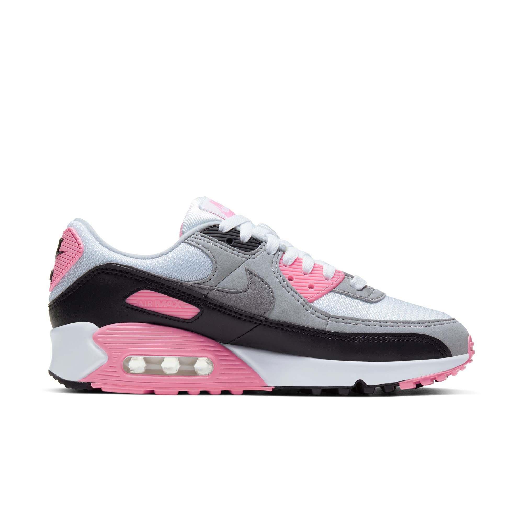 Nike Air Max 90 "White/Particle Grey/Rose/Black" Women's Shoe - WHITE/PINK