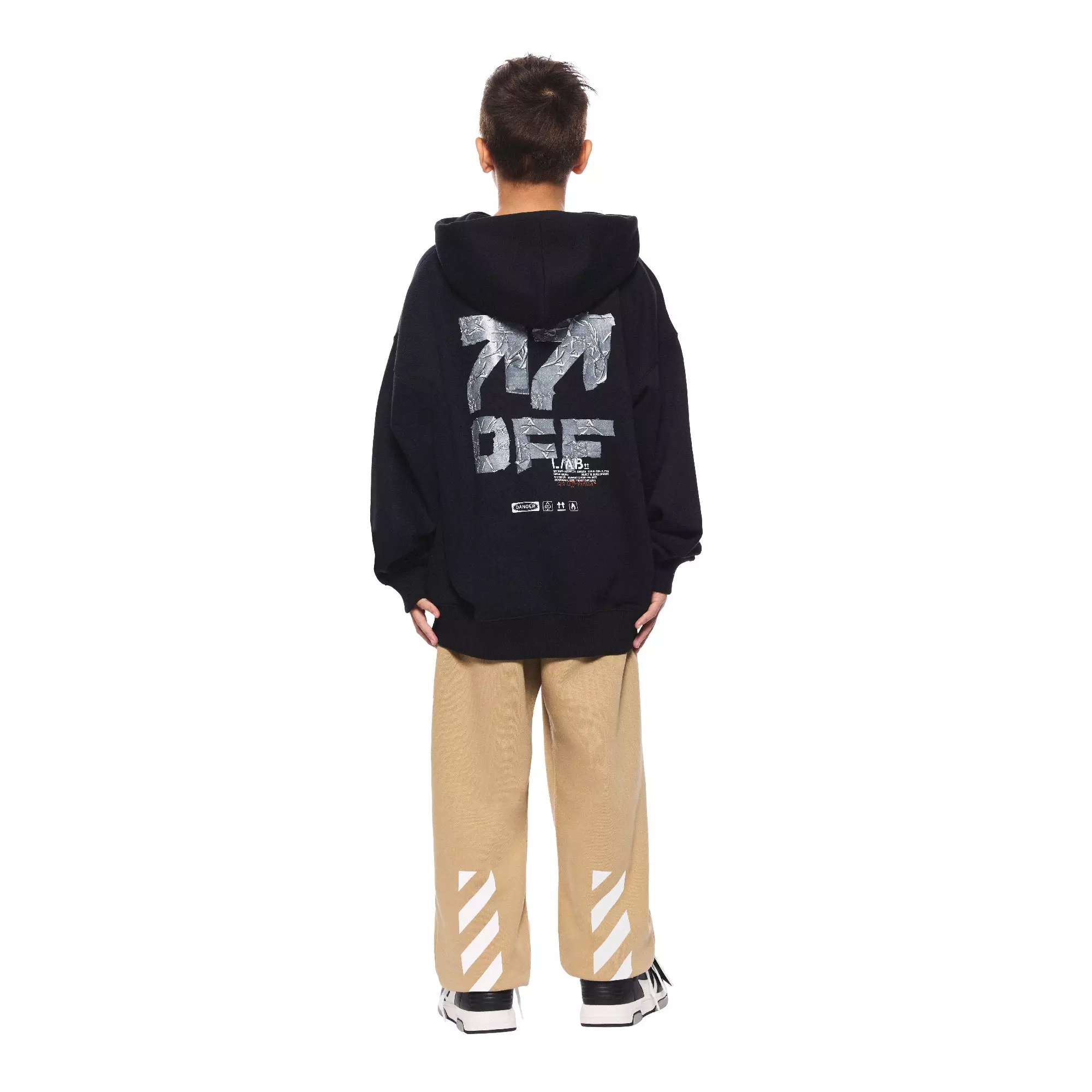 L/AB c/o Off-White Big Boys' Arrow Hoodie - Black - BLACK
