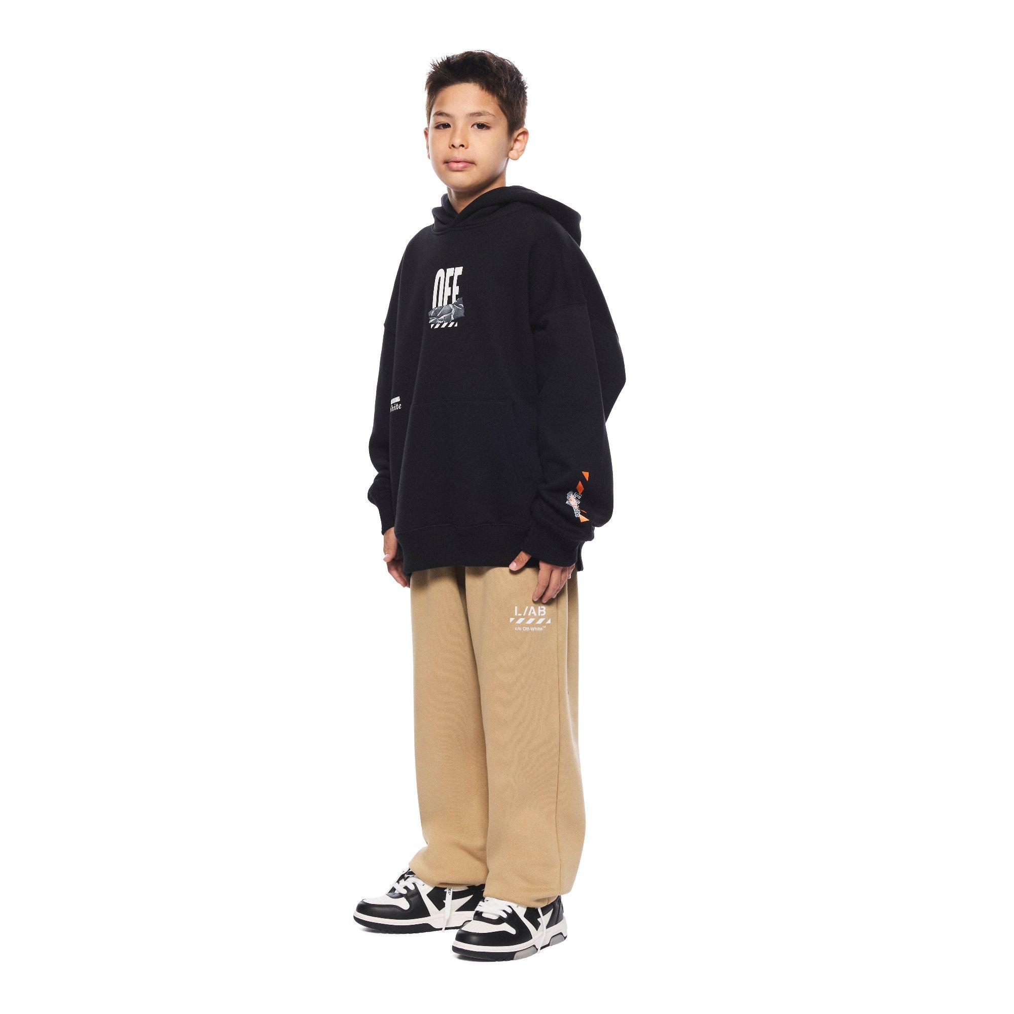 L/AB c/o Off-White Big Boys' Arrow Hoodie - Black - BLACK