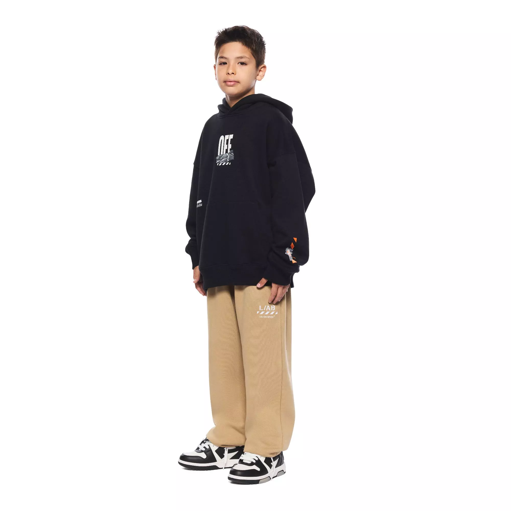 L/AB c/o Off-White Big Boys' Arrow Hoodie - Black - BLACK