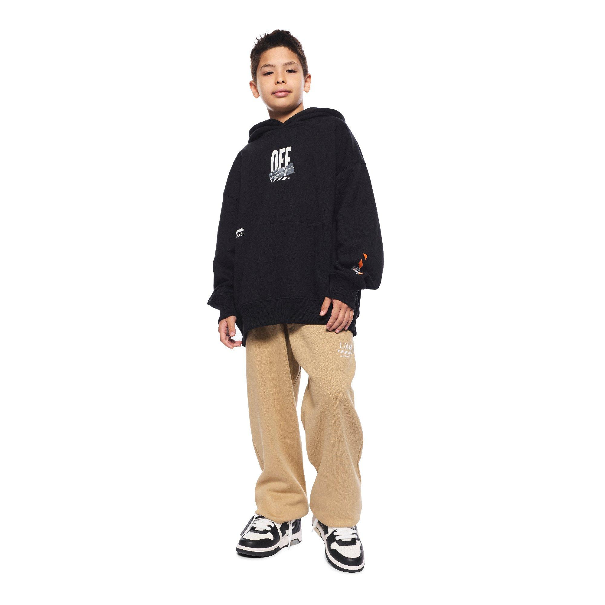 L/AB c/o Off-White Big Boys' Arrow Hoodie - Black - BLACK