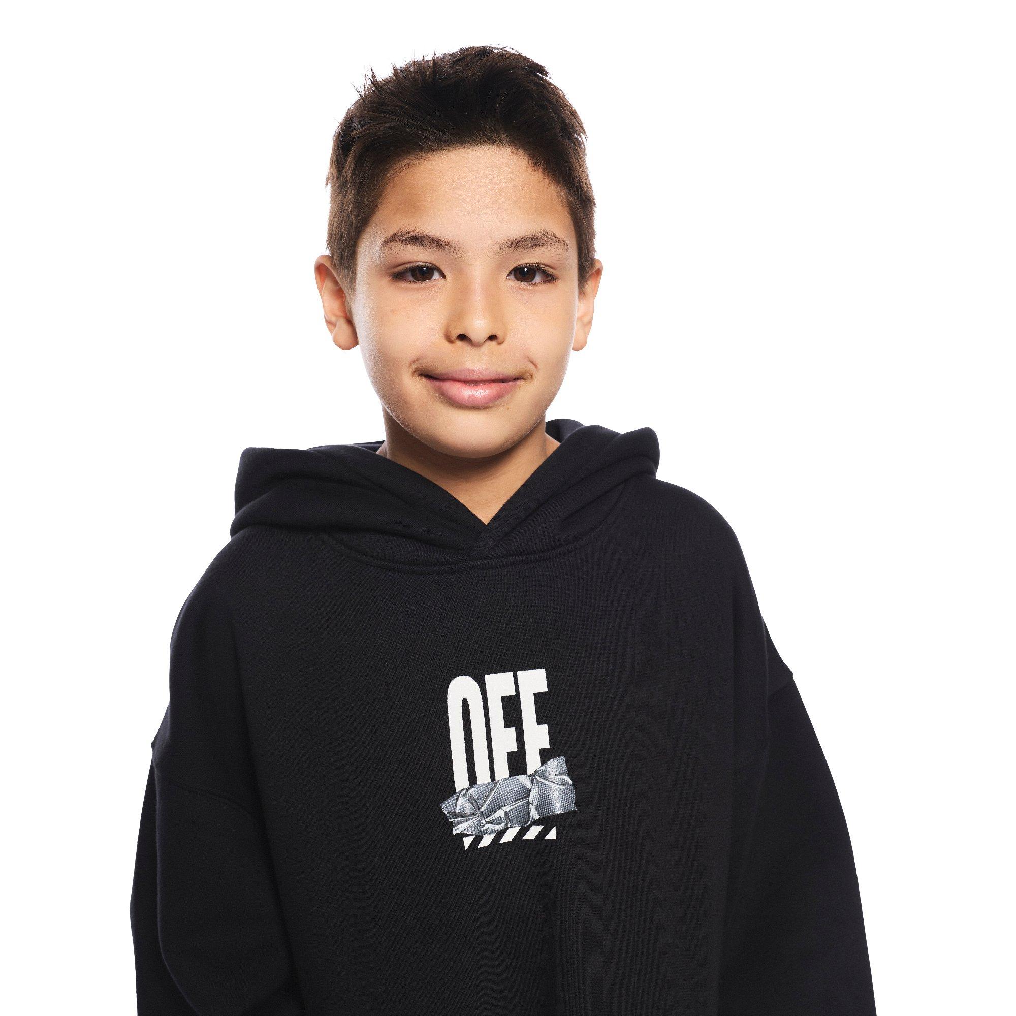 L/AB c/o Off-White Big Boys' Arrow Hoodie - Black - BLACK