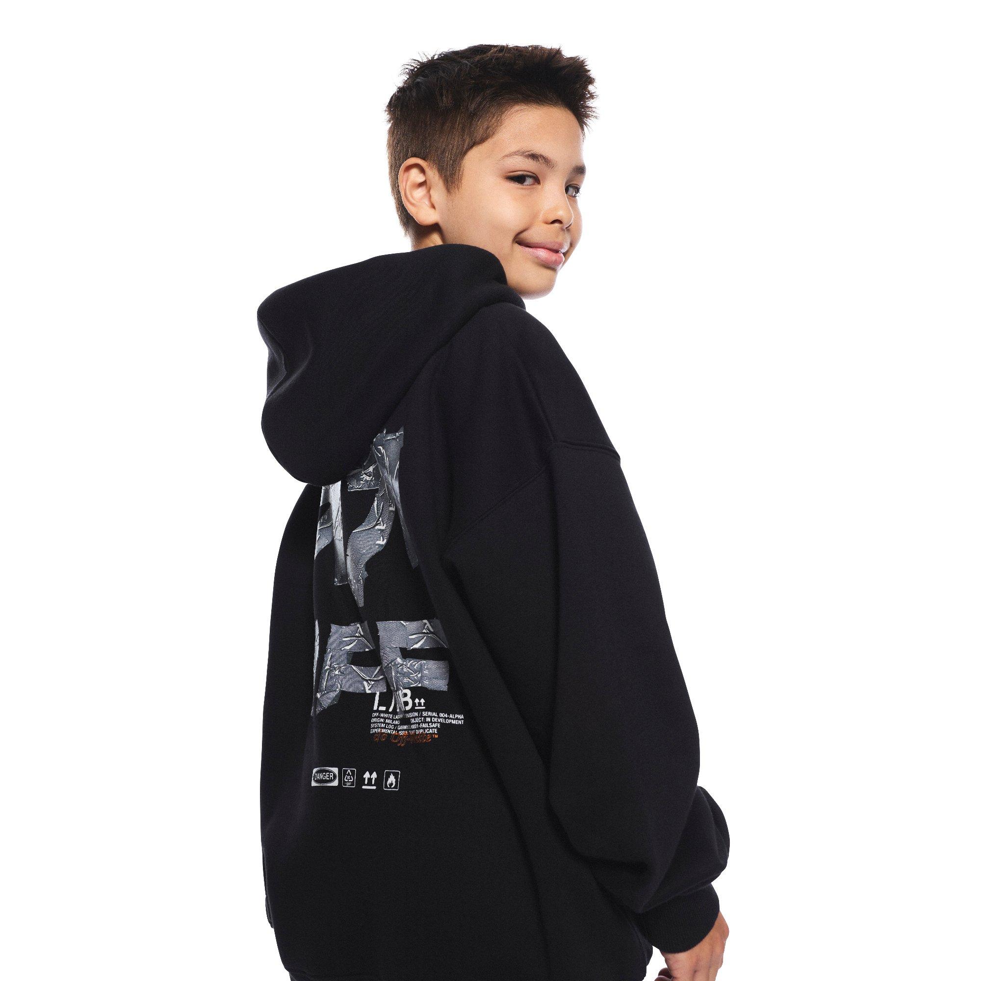 L/AB c/o Off-White Big Boys' Arrow Hoodie - Black - BLACK