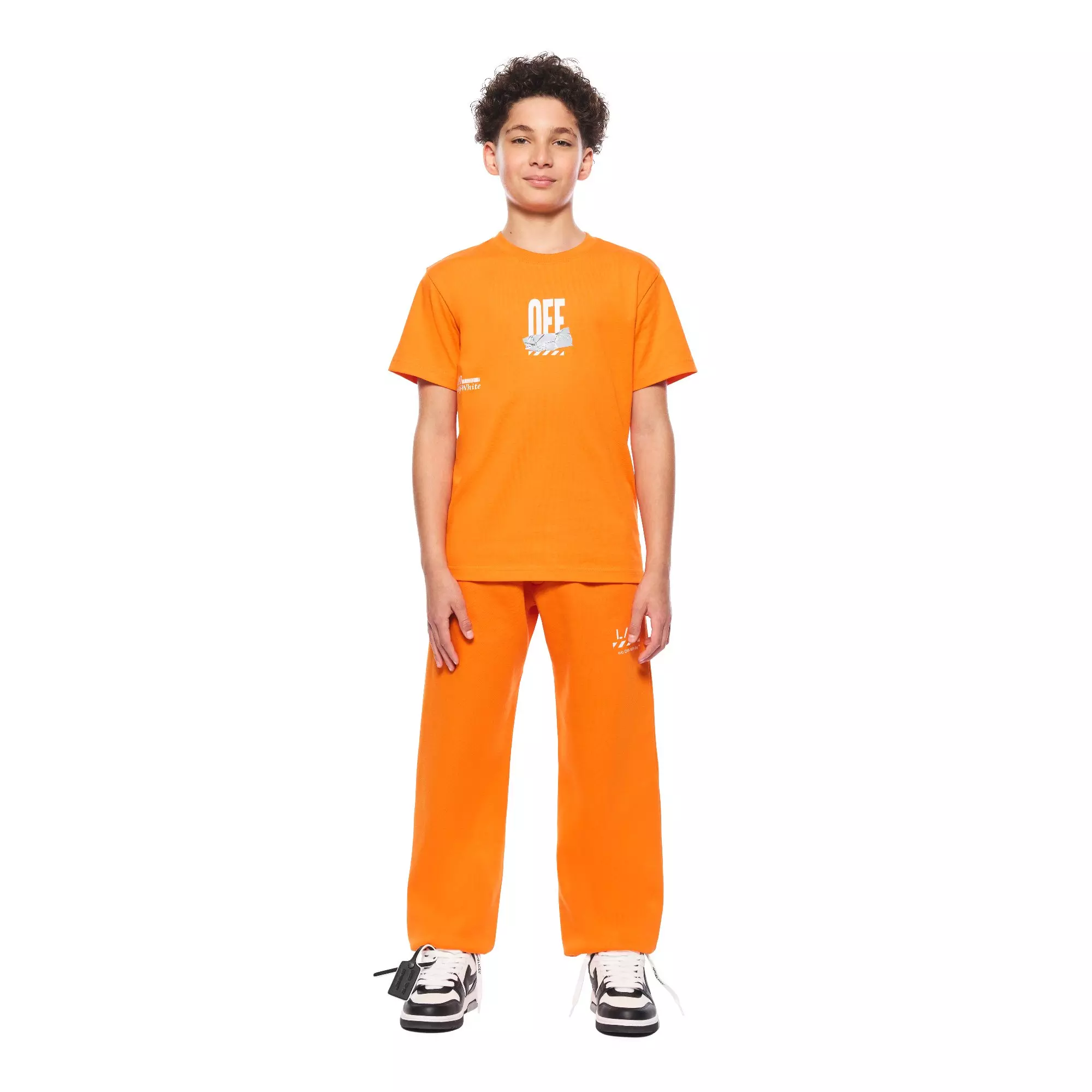 L/AB c/o Off-White Big Boys' Arrow Tee - Orange - ORANGE