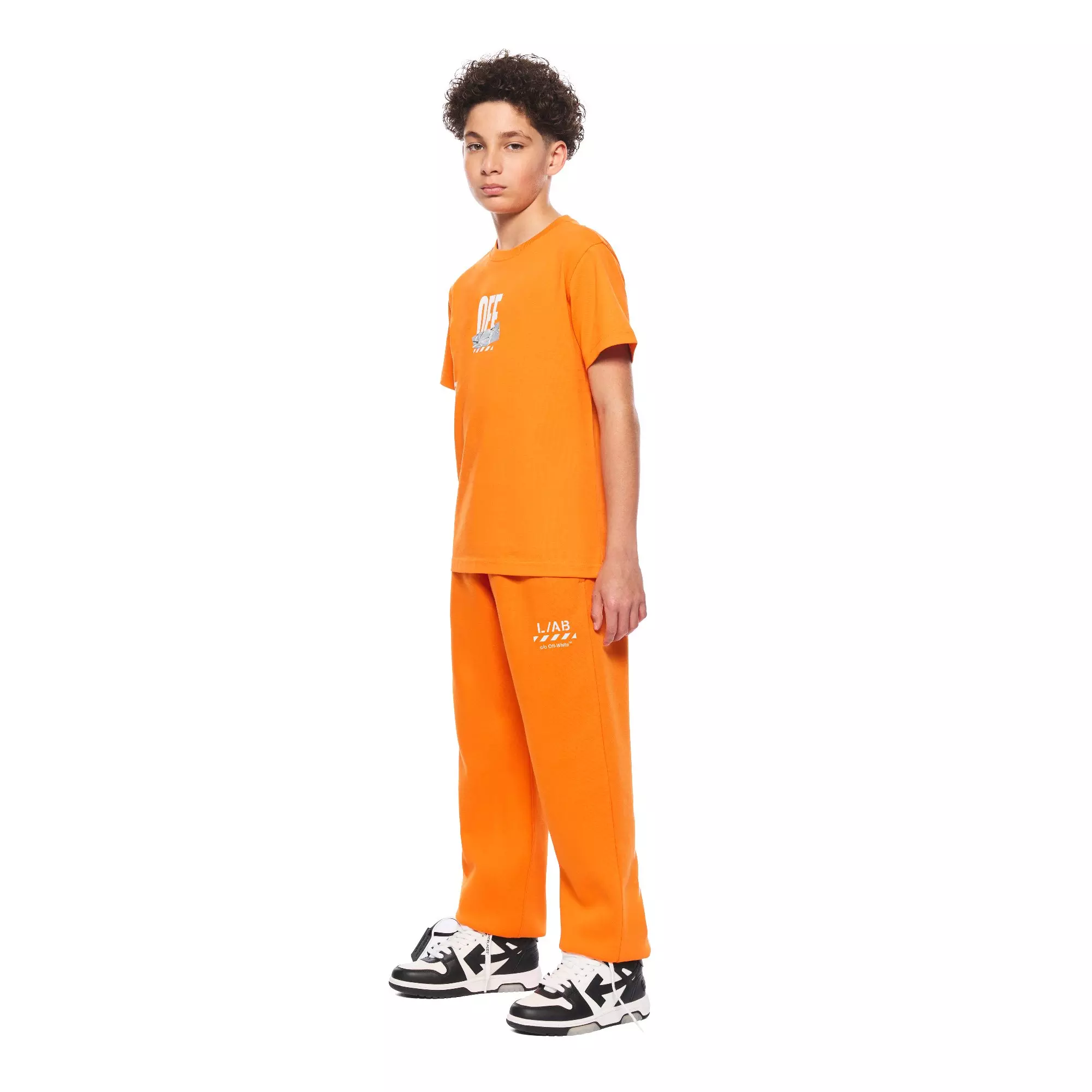 L/AB c/o Off-White Big Boys' Arrow Tee - Orange - ORANGE