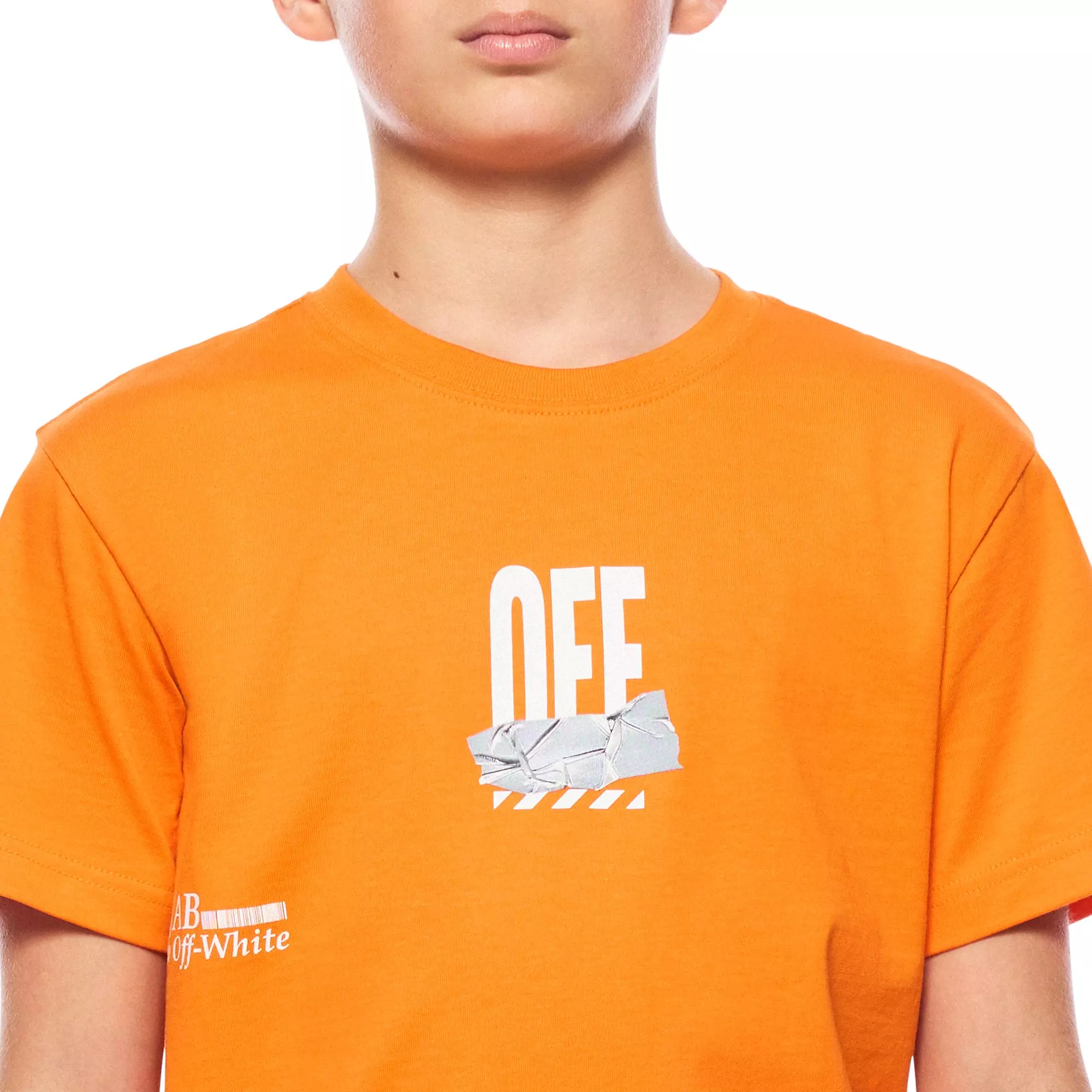 L/AB c/o Off-White Big Boys' Arrow Tee - Orange - ORANGE