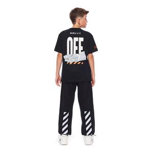 L/AB c/o Off-White Big Boys' Active Tape Tee - Black - BLACK