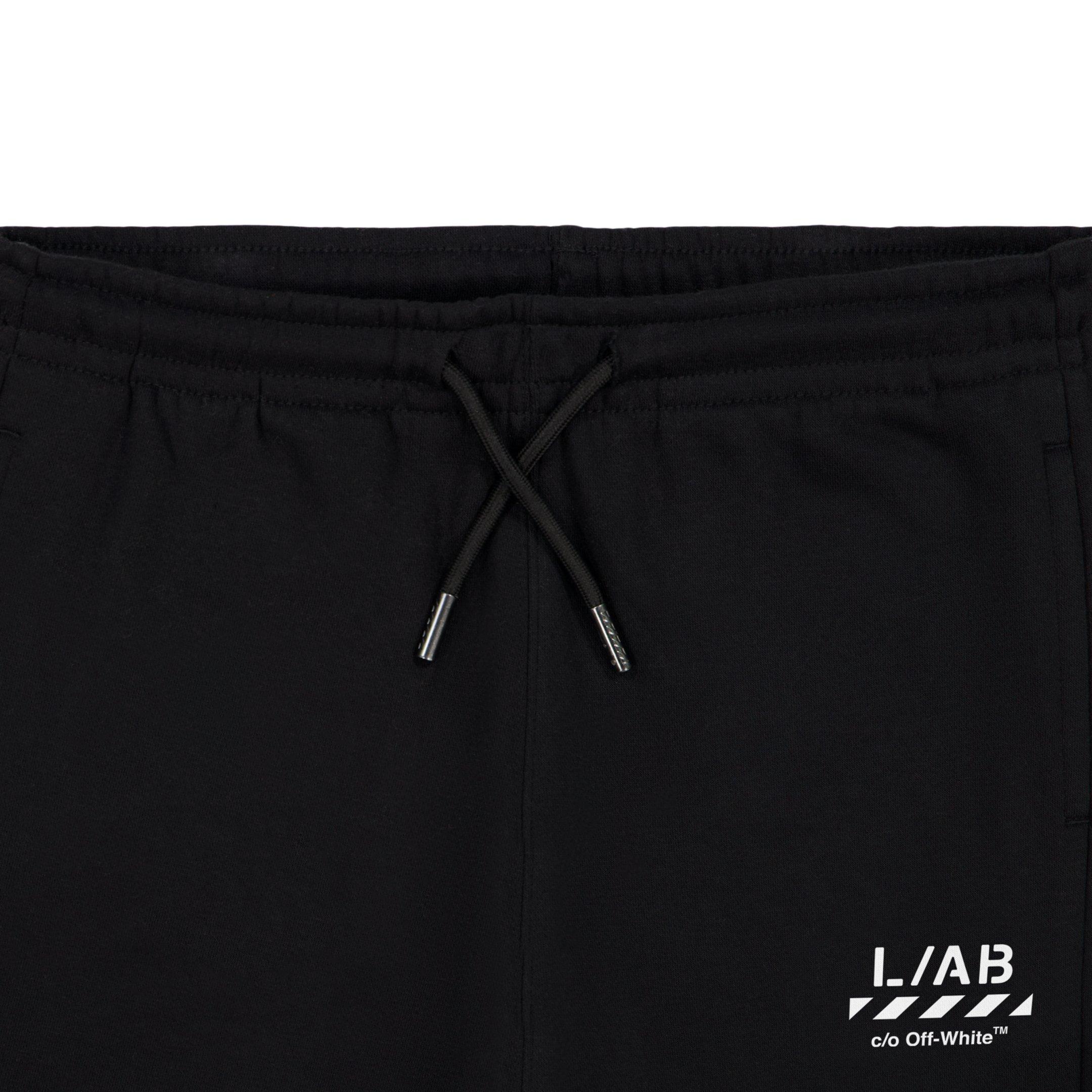 L/AB c/o Off-White Big Boys' Logo Basic Shorts - Black - BLACK
