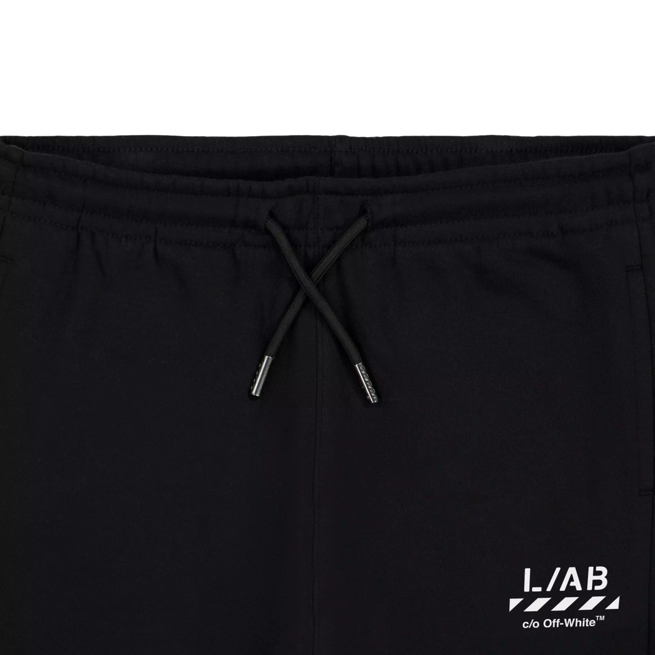 L/AB c/o Off-White Big Boys' Logo Basic Shorts - Black - BLACK