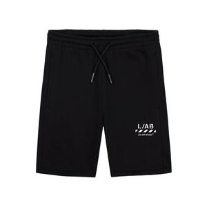 L/AB c/o Off-White Big Boys' Logo Basic Shorts - Black - BLACK