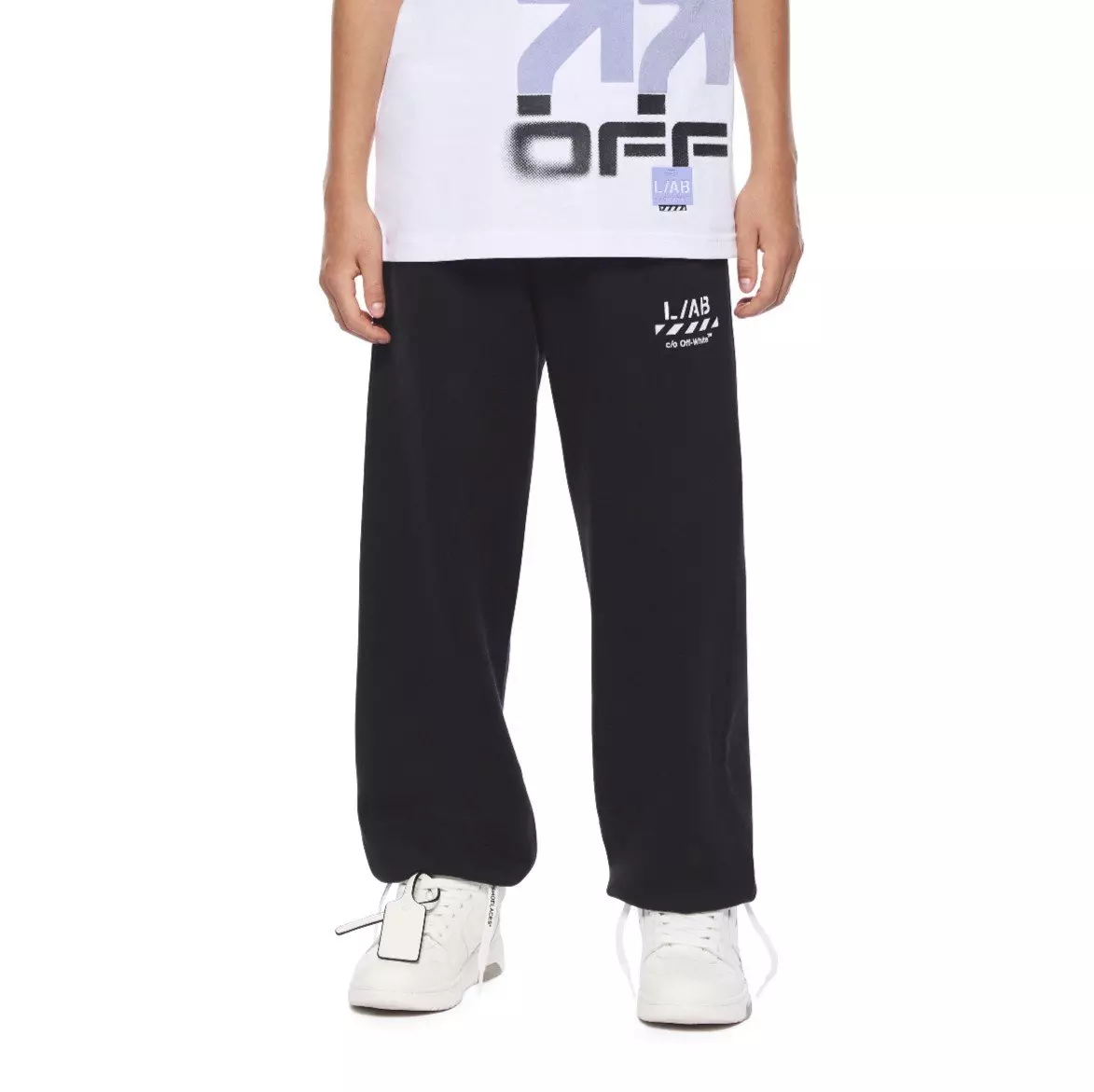 L/AB c/o Off-White Big Boys' Core Lab Joggers - Black - BLACK