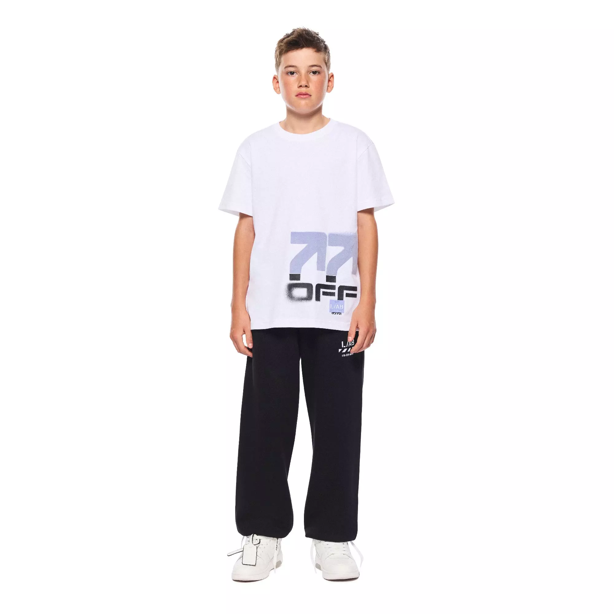 L/AB c/o Off-White Big Boys' Core Lab Joggers - Black - BLACK