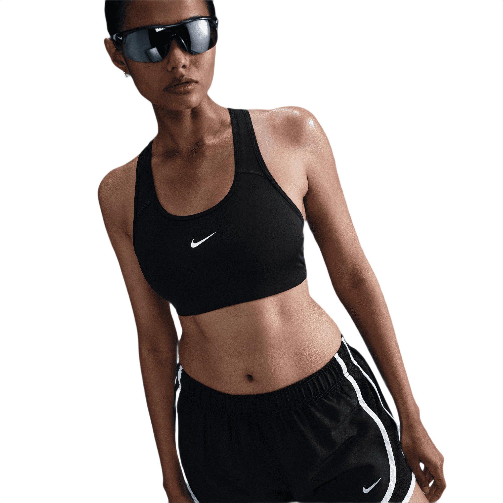 Nike Women's Tempo Dri-FIT Mid-Rise Brief-Lined Running Shorts - Black/White - BLACK/WHITE Thumbnail View 3